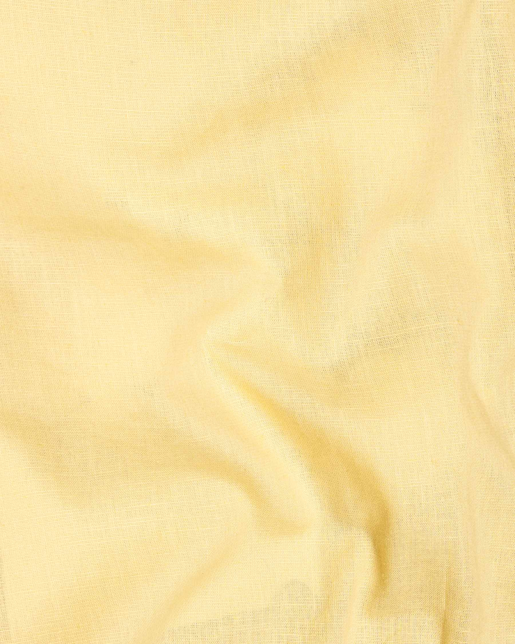 Peanut Yellow Luxurious Linen Shirt