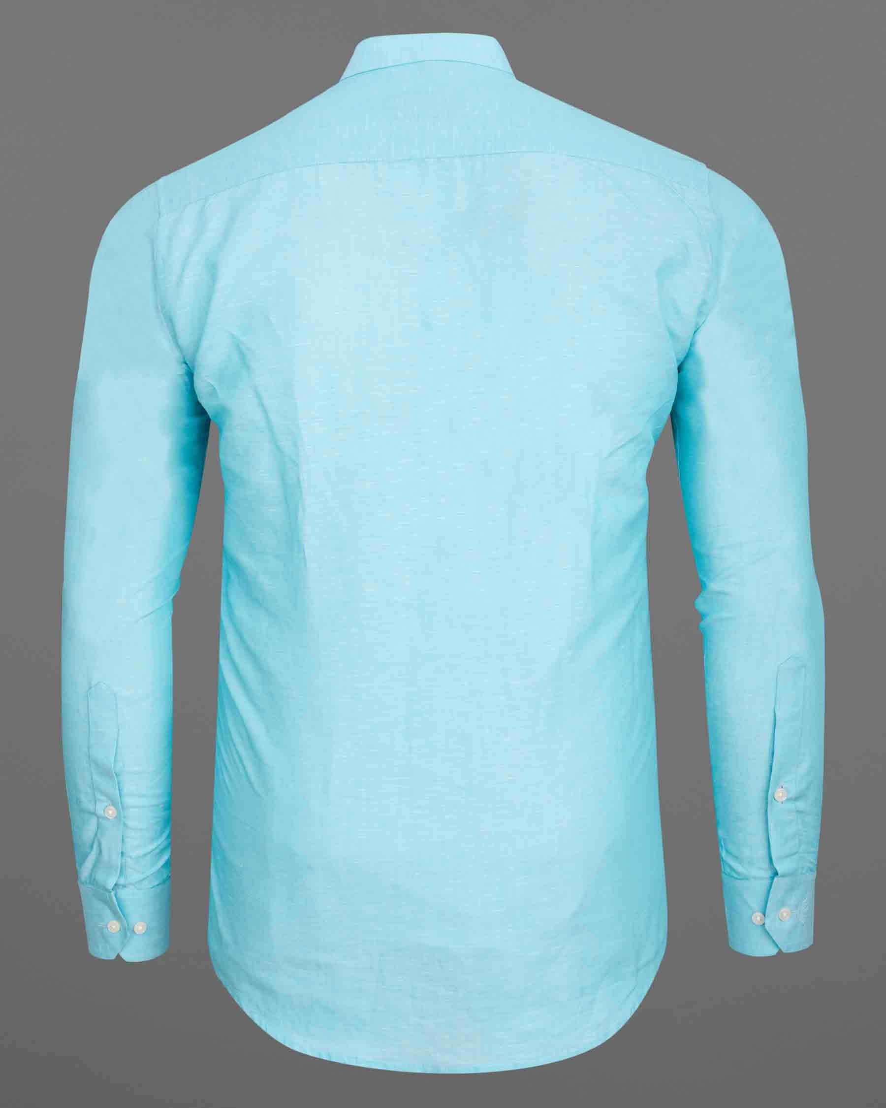 Aqua Blue Luxurious Linen Shirt