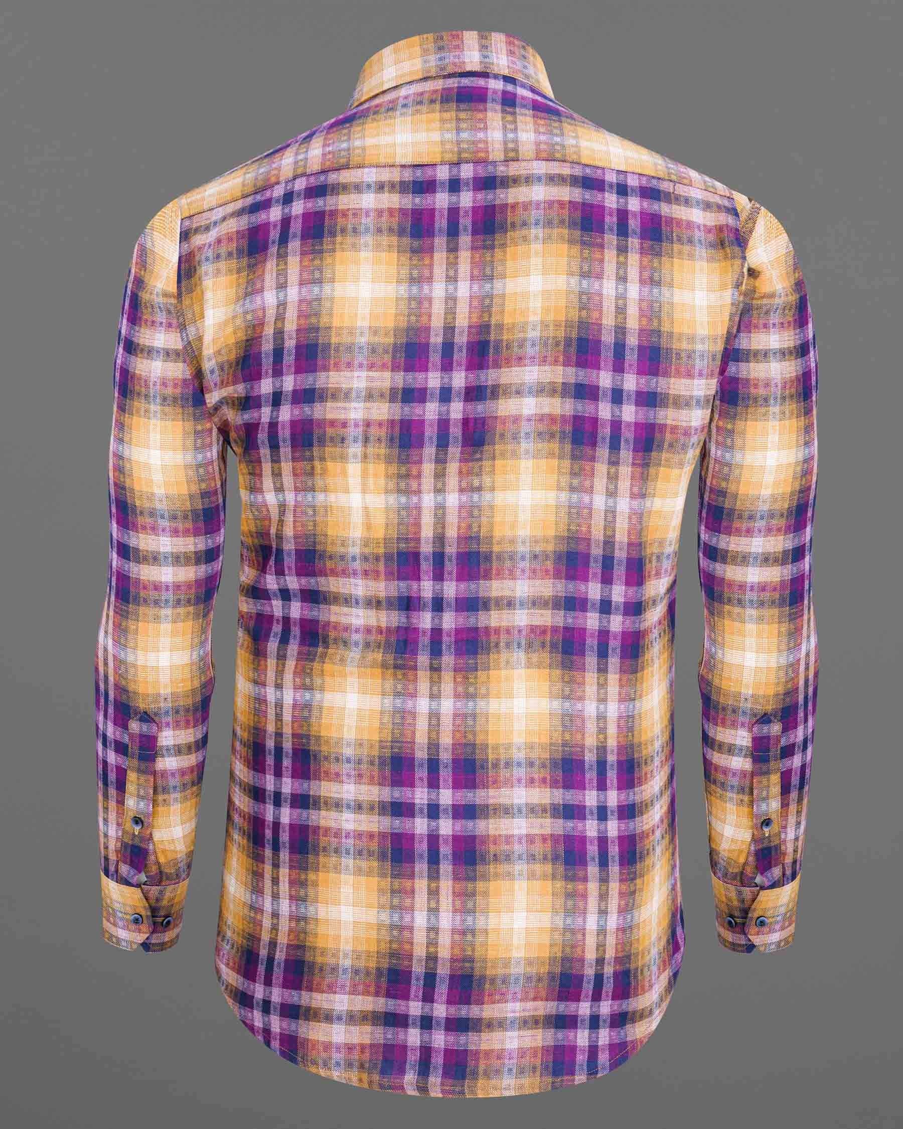 Apricot with Eminence Twill Plaid Premium Cotton Shirt