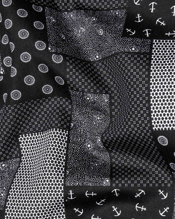 Jade Black and White Quirky Printed  Super Soft Premium Cotton Shirt 6548-BLK-38,6548-BLK-H-38,6548-BLK-39,6548-BLK-H-39,6548-BLK-40,6548-BLK-H-40,6548-BLK-42,6548-BLK-H-42,6548-BLK-44,6548-BLK-H-44,6548-BLK-46,6548-BLK-H-46,6548-BLK-48,6548-BLK-H-48,6548-BLK-50,6548-BLK-H-50,6548-BLK-52,6548-BLK-H-52