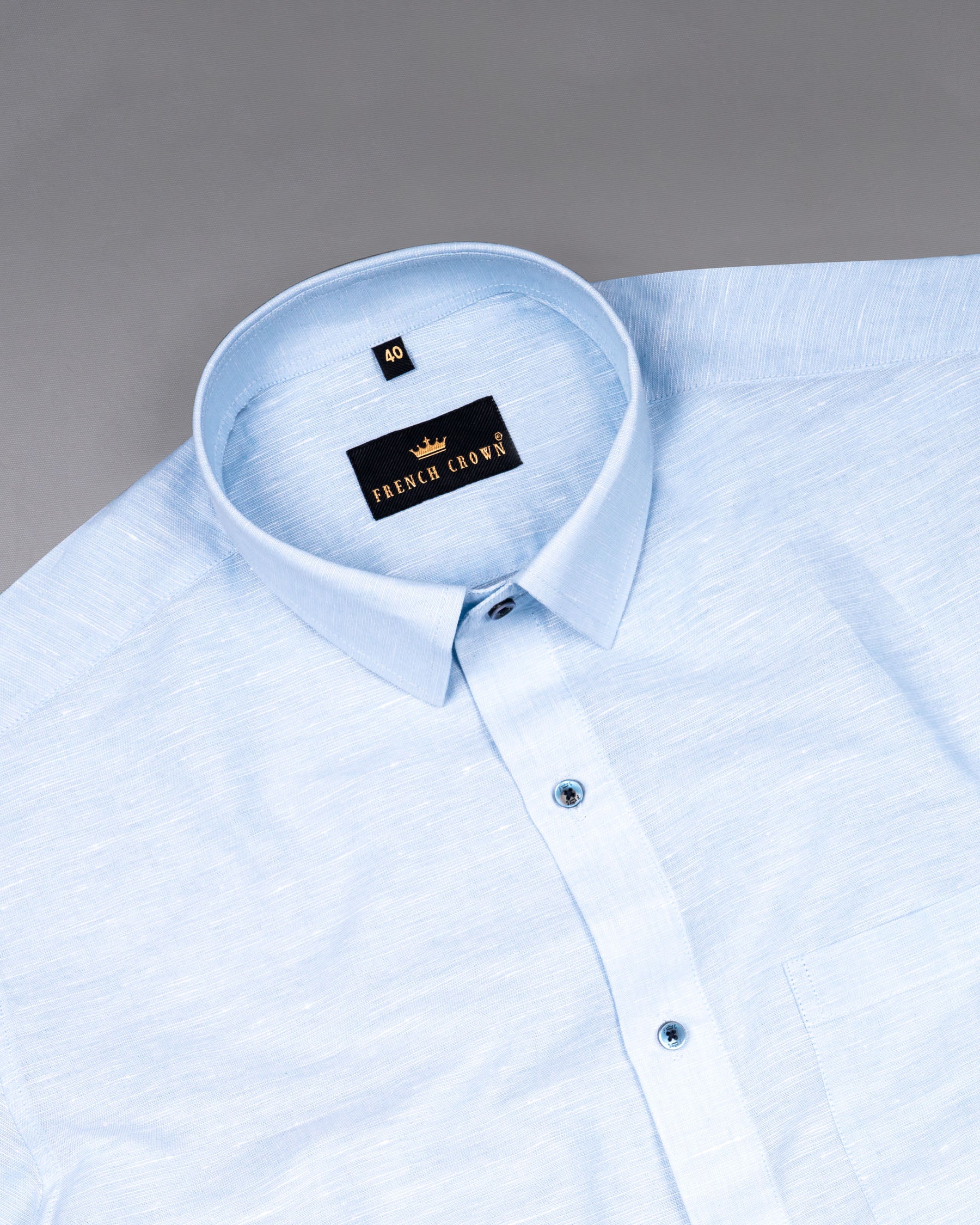 Hawkes Blue Luxurious Linen Shirt