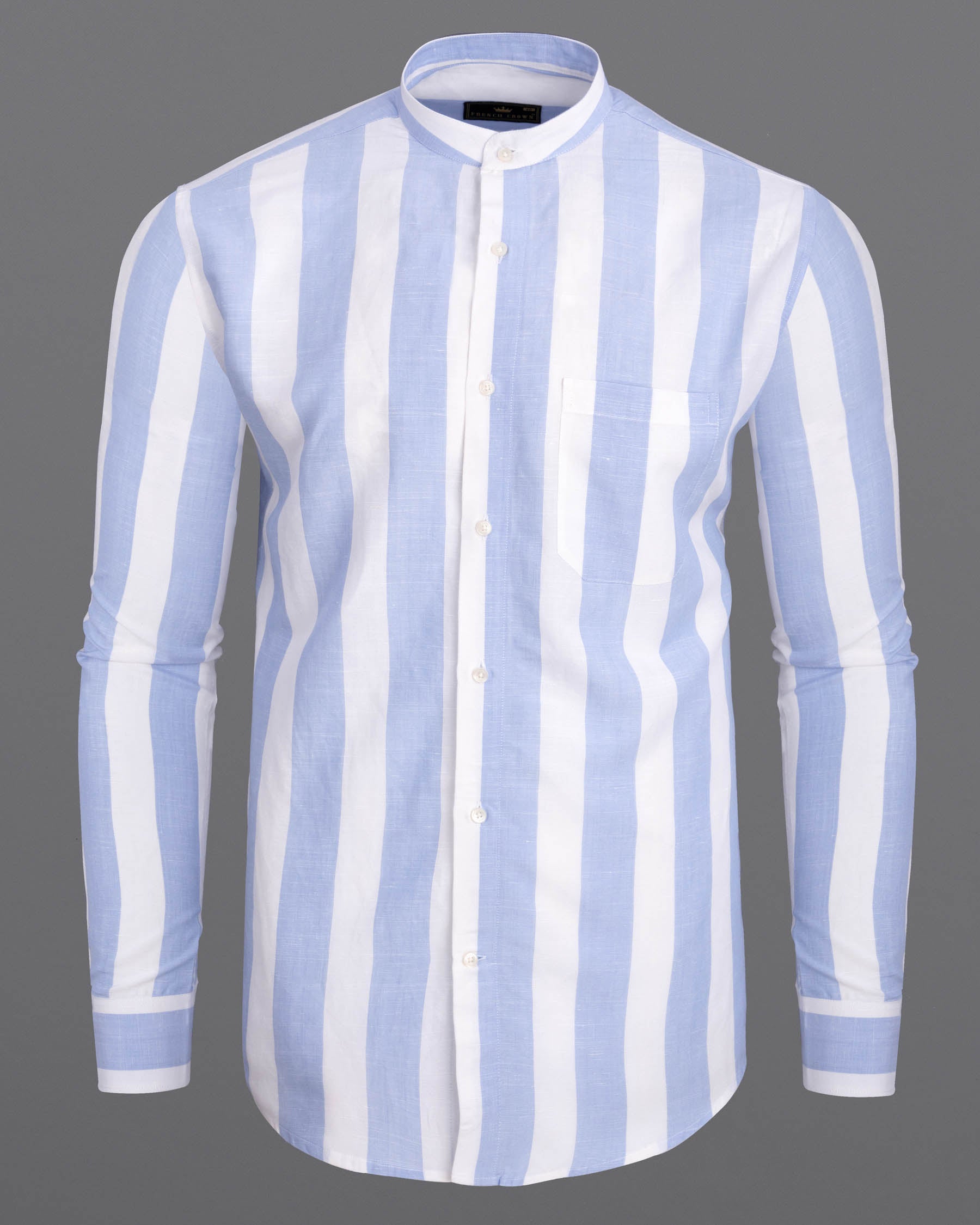 Bright White and Periwinkle Blue Thick Striped Luxurious Linen Shirt 6559-M-38,6559-M-H-38,6559-M-39,6559-M-H-39,6559-M-40,6559-M-H-40,6559-M-42,6559-M-H-42,6559-M-44,6559-M-H-44,6559-M-46,6559-M-H-46,6559-M-48,6559-M-H-48,6559-M-50,6559-M-H-50,6559-M-52,6559-M-H-52