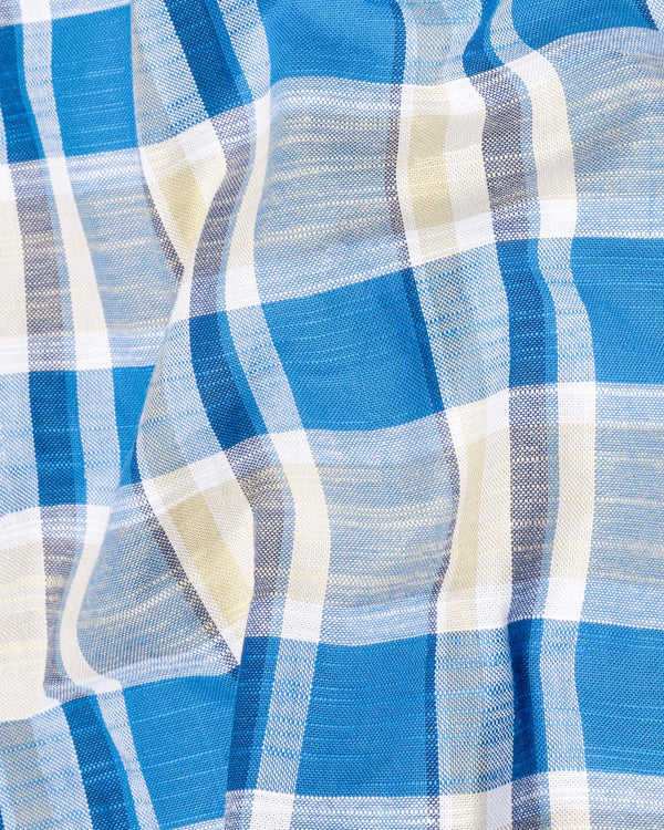 Cararra with Shakespeare Blue Plaid Luxurious Linen Shirt 6568-BD-38,6568-BD-38,6568-BD-39,6568-BD-39,6568-BD-40,6568-BD-40,6568-BD-42,6568-BD-42,6568-BD-44,6568-BD-44,6568-BD-46,6568-BD-46,6568-BD-48,6568-BD-48,6568-BD-50,6568-BD-50,6568-BD-52,6568-BD-52