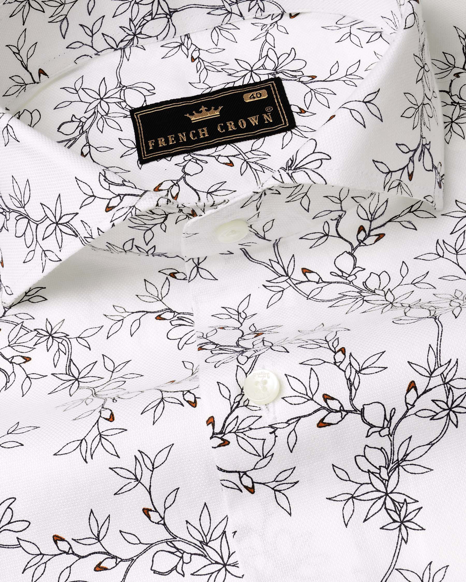 Bright White Floral Printed Dobby Textured Premium Cotton Shirt 6577-CA-38,6577-CA-38,6577-CA-39,6577-CA-39,6577-CA-40,6577-CA-40,6577-CA-42,6577-CA-42,6577-CA-44,6577-CA-44,6577-CA-46,6577-CA-46,6577-CA-48,6577-CA-48,6577-CA-50,6577-CA-50,6577-CA-52,6577-CA-52 