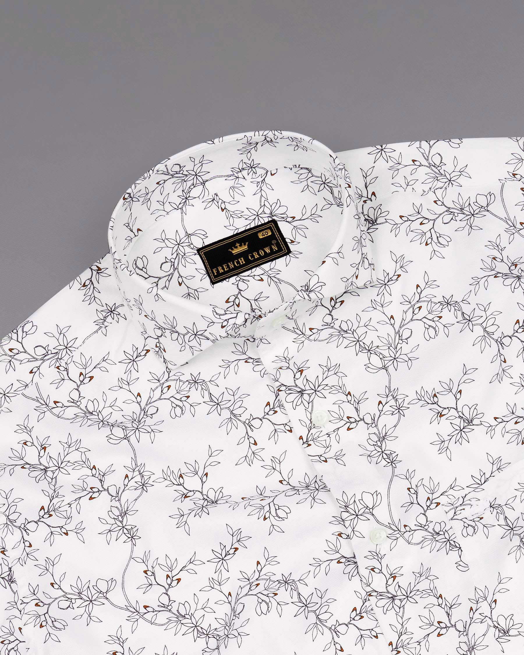 Bright White Floral Printed Dobby Textured Premium Cotton Shirt 6577-CA-38,6577-CA-38,6577-CA-39,6577-CA-39,6577-CA-40,6577-CA-40,6577-CA-42,6577-CA-42,6577-CA-44,6577-CA-44,6577-CA-46,6577-CA-46,6577-CA-48,6577-CA-48,6577-CA-50,6577-CA-50,6577-CA-52,6577-CA-52