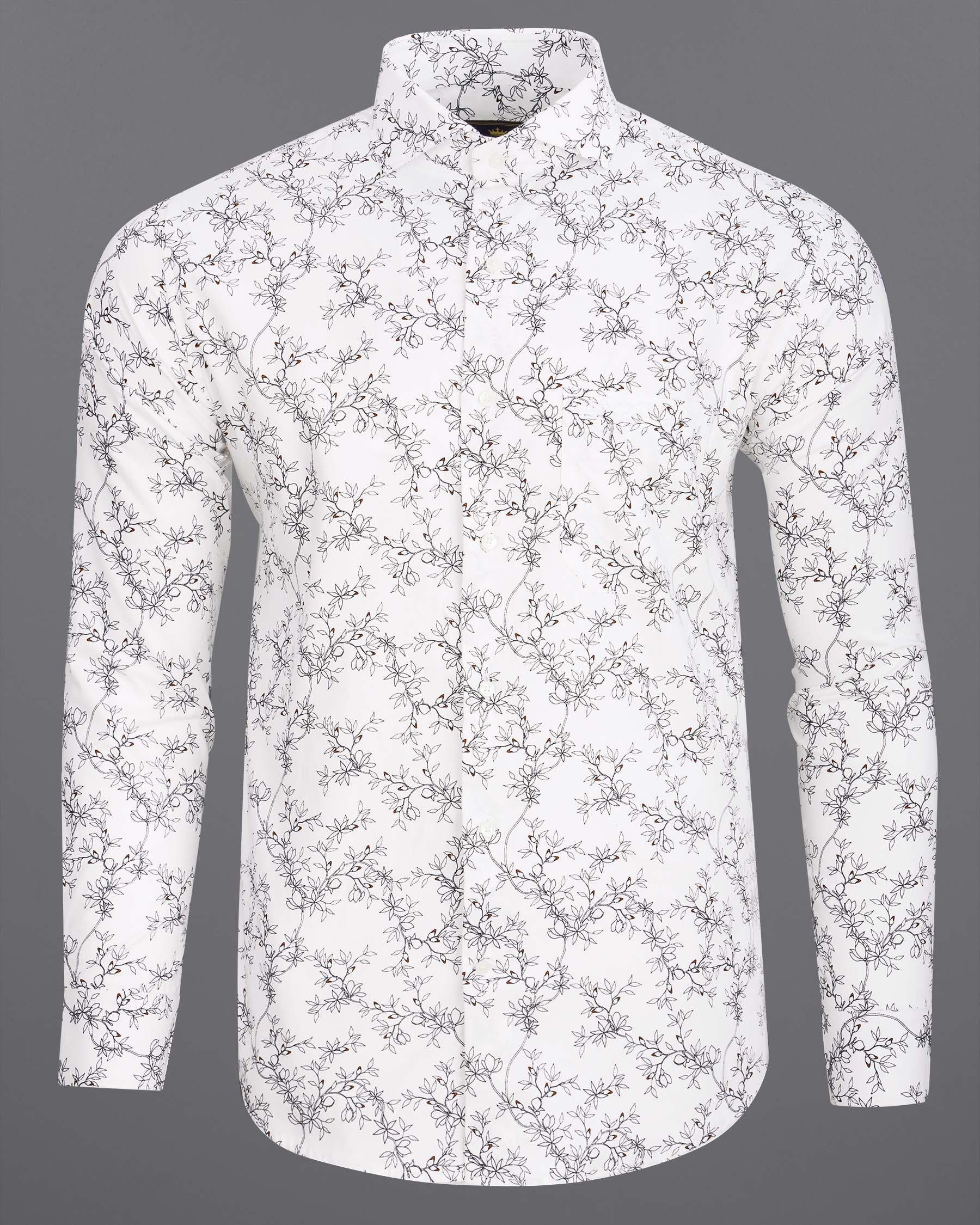 Bright White Floral Printed Dobby Textured Premium Cotton Shirt 6577-CA-38,6577-CA-38,6577-CA-39,6577-CA-39,6577-CA-40,6577-CA-40,6577-CA-42,6577-CA-42,6577-CA-44,6577-CA-44,6577-CA-46,6577-CA-46,6577-CA-48,6577-CA-48,6577-CA-50,6577-CA-50,6577-CA-52,6577-CA-52