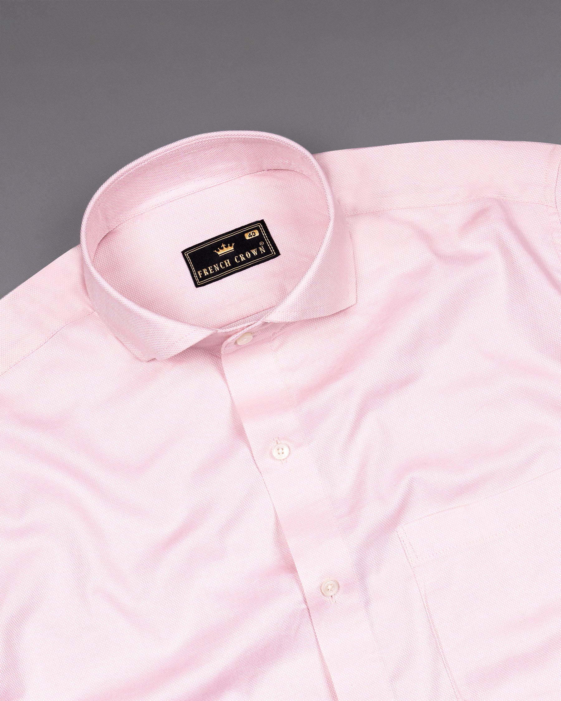 Pig Pink Textured Formal Premium Cotton Shirt For Men