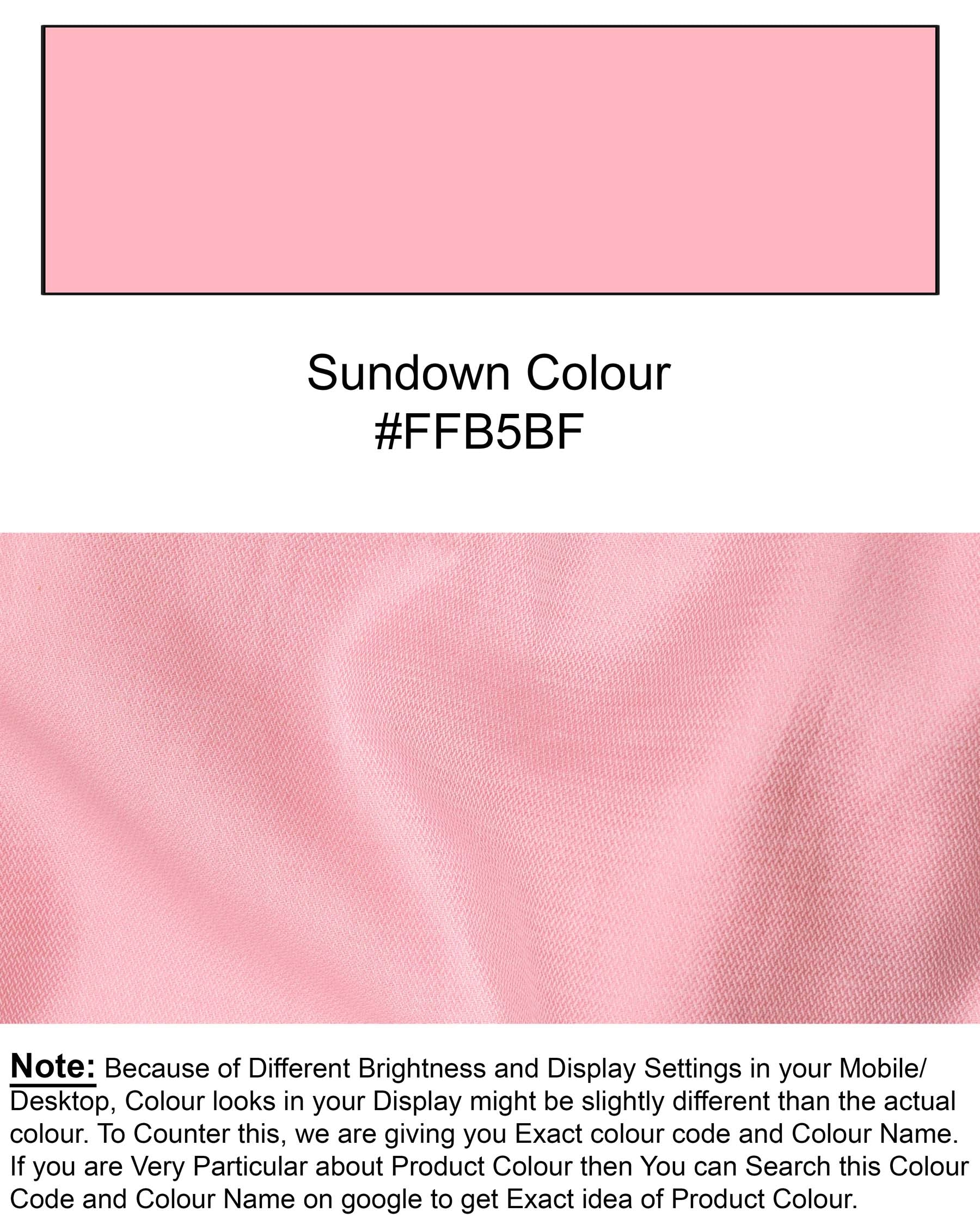 Sundown Pink Dobby Textured Premium Giza Cotton Shirt