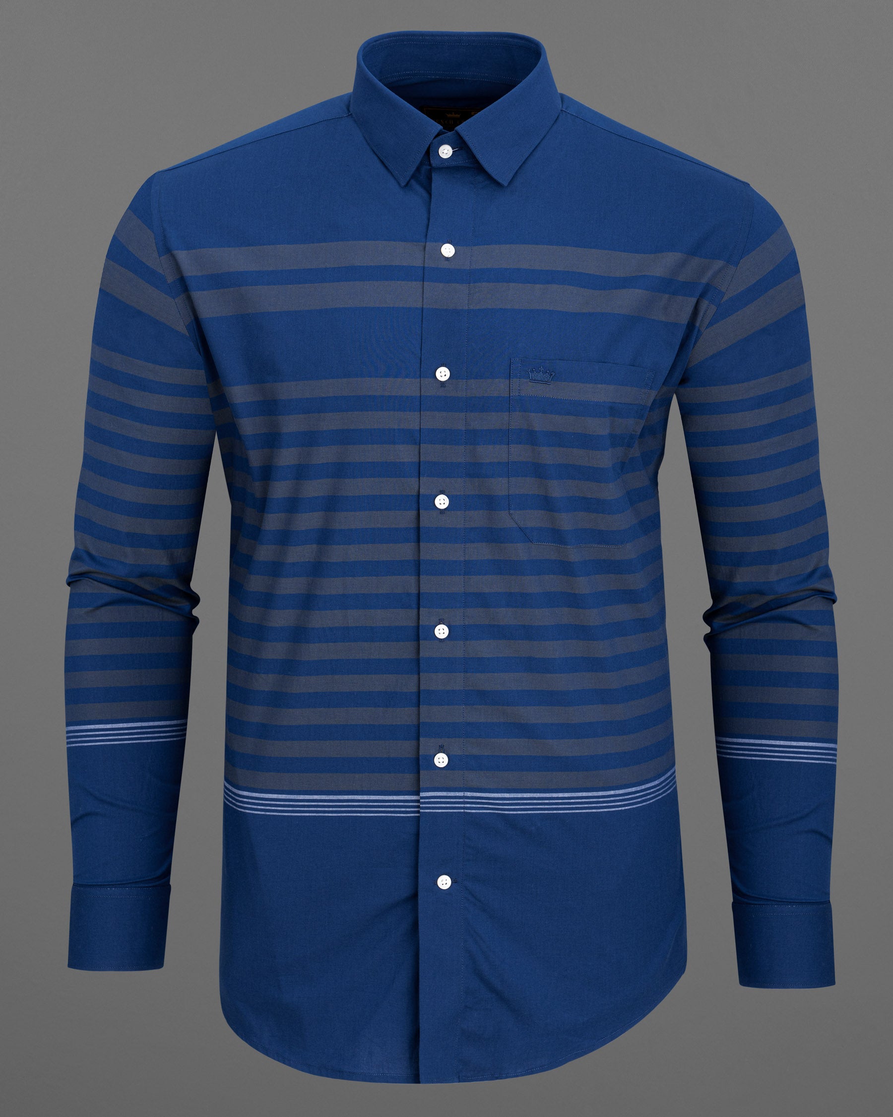 Zodiac Blue Horizontal Striped Premium Cotton Shirt 6605-38,6605-H-38,6605-39,6605-H-39,6605-40,6605-H-40,6605-42,6605-H-42,6605-44,6605-H-44,6605-46,6605-H-46,6605-48,6605-H-48,6605-50,6605-H-50,6605-52,6605-H-52