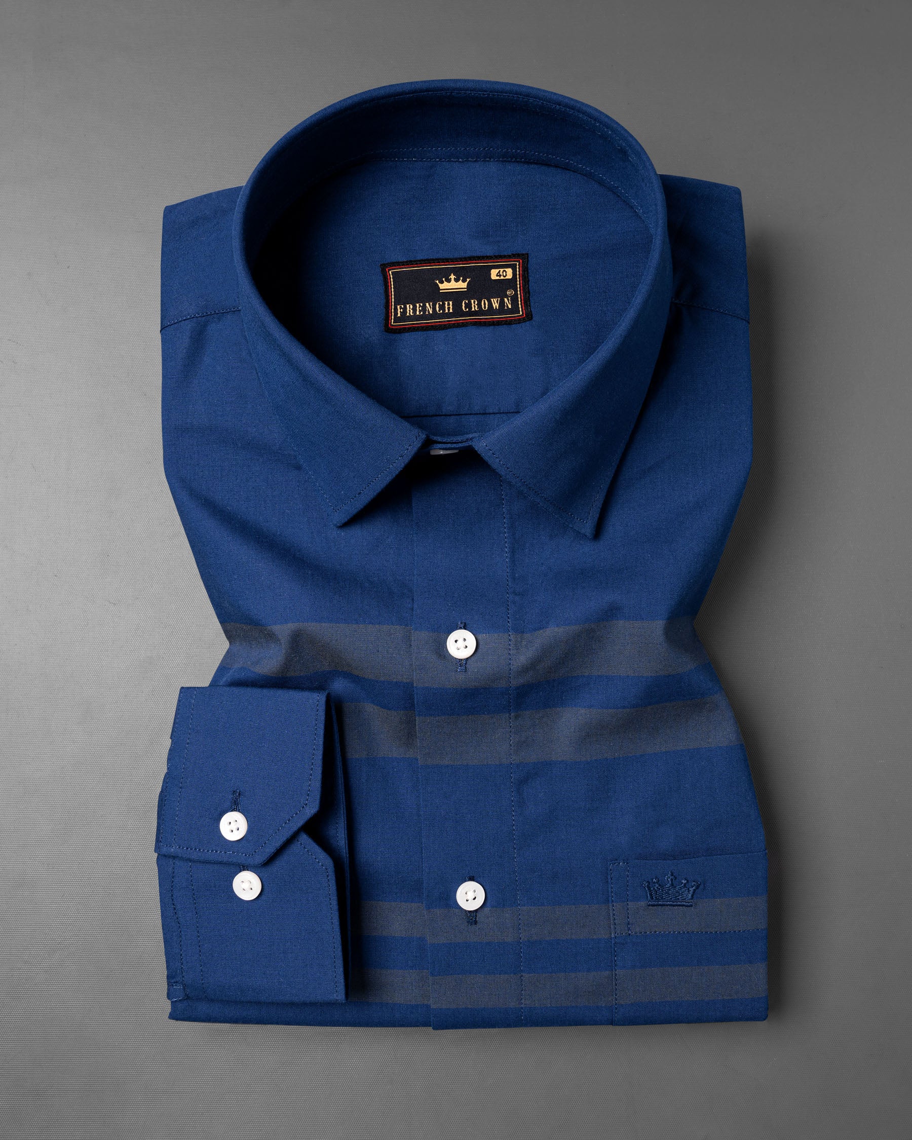 Zodiac Blue Horizontal Striped Premium Cotton Shirt 6605-38,6605-H-38,6605-39,6605-H-39,6605-40,6605-H-40,6605-42,6605-H-42,6605-44,6605-H-44,6605-46,6605-H-46,6605-48,6605-H-48,6605-50,6605-H-50,6605-52,6605-H-52