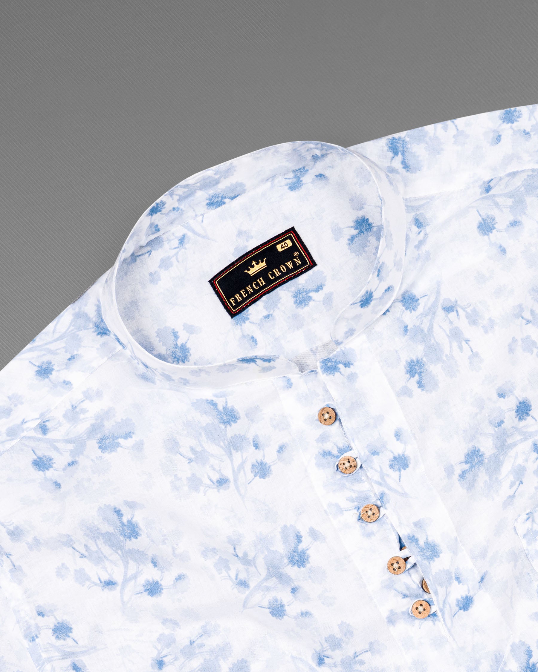 Link Water Floral Printed Premium Cotton Kurta Shirt