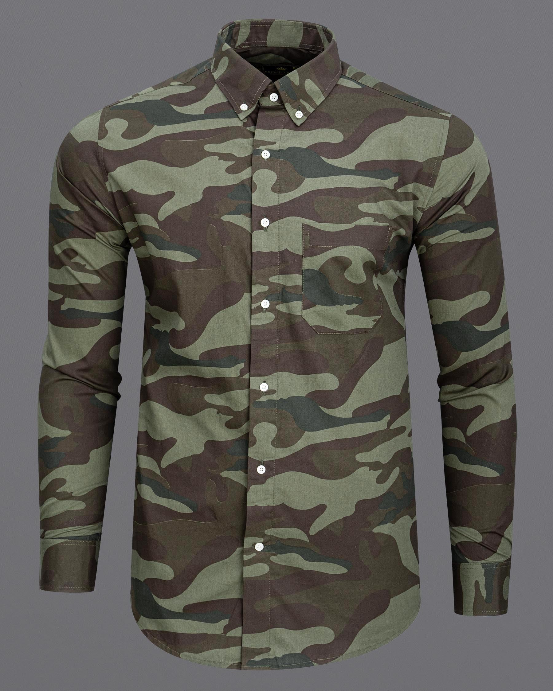 Iridium Brown with Flint Green Camouflage Premium Cotton Shirt 6622-BD-38,6622-BD-H-38,6622-BD-39,6622-BD-H-39,6622-BD-40,6622-BD-H-40,6622-BD-42,6622-BD-H-42,6622-BD-44,6622-BD-H-44,6622-BD-46,6622-BD-H-46,6622-BD-48,6622-BD-H-48,6622-BD-50,6622-BD-H-50,6622-BD-52,6622-BD-H-52