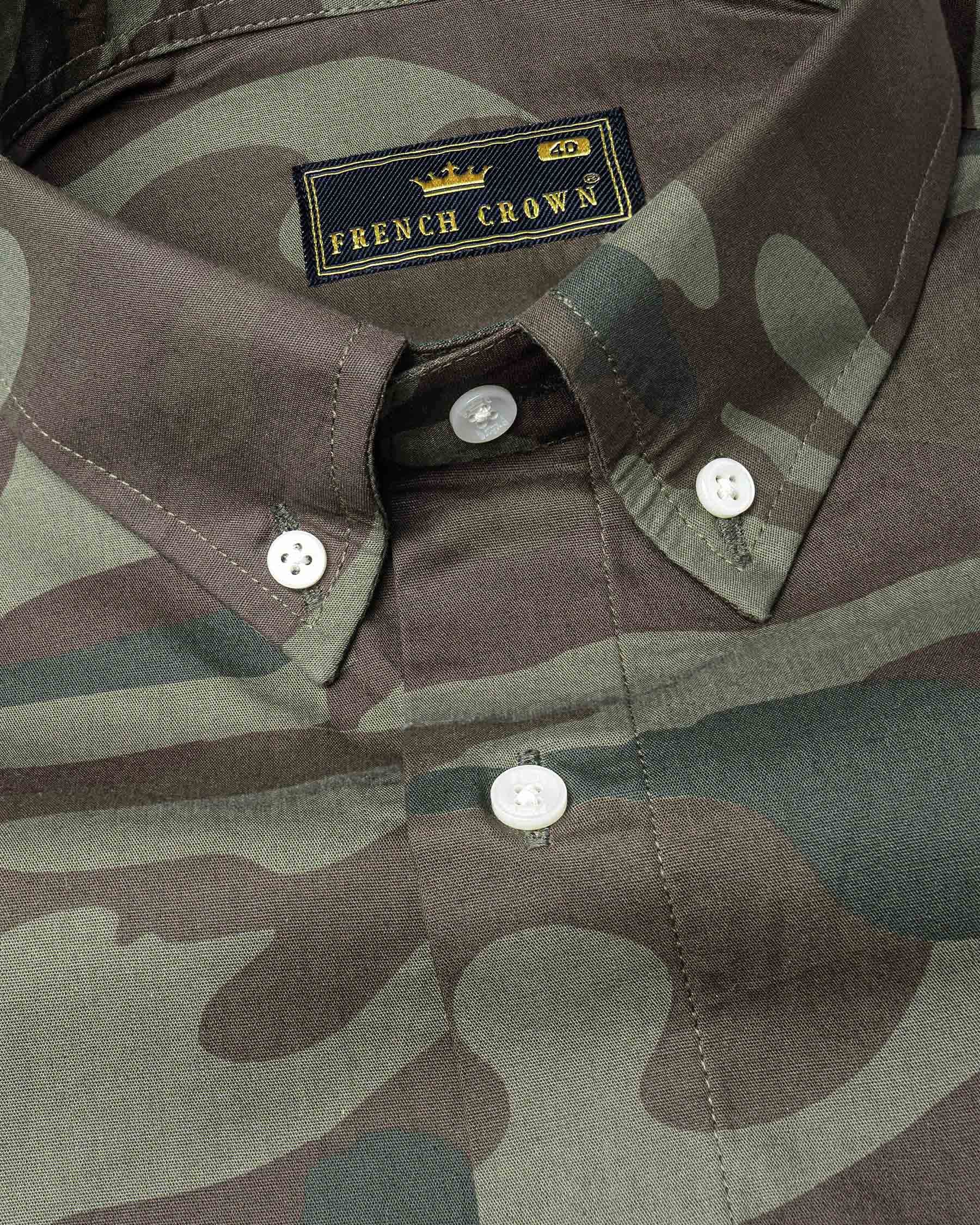 Iridium Brown with Flint Green Camouflage Premium Cotton Shirt 6622-BD-38,6622-BD-H-38,6622-BD-39,6622-BD-H-39,6622-BD-40,6622-BD-H-40,6622-BD-42,6622-BD-H-42,6622-BD-44,6622-BD-H-44,6622-BD-46,6622-BD-H-46,6622-BD-48,6622-BD-H-48,6622-BD-50,6622-BD-H-50,6622-BD-52,6622-BD-H-52