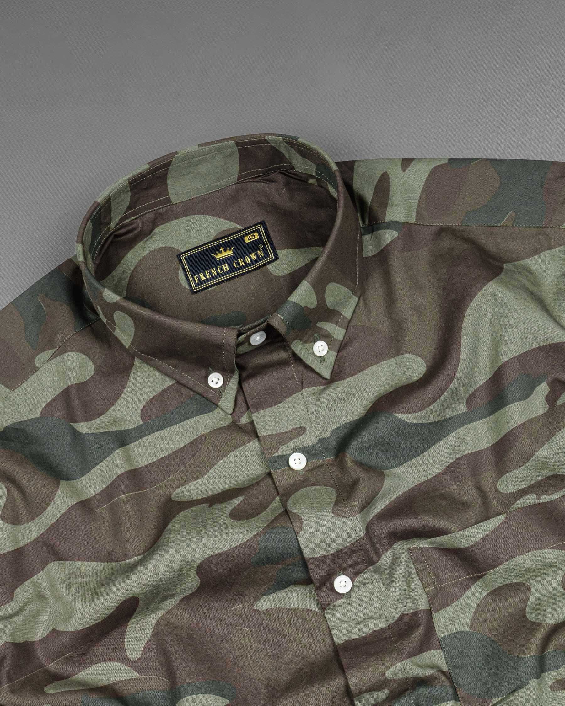 Iridium Brown with Flint Green Camouflage Premium Cotton Shirt 6622-BD-38,6622-BD-H-38,6622-BD-39,6622-BD-H-39,6622-BD-40,6622-BD-H-40,6622-BD-42,6622-BD-H-42,6622-BD-44,6622-BD-H-44,6622-BD-46,6622-BD-H-46,6622-BD-48,6622-BD-H-48,6622-BD-50,6622-BD-H-50,6622-BD-52,6622-BD-H-52