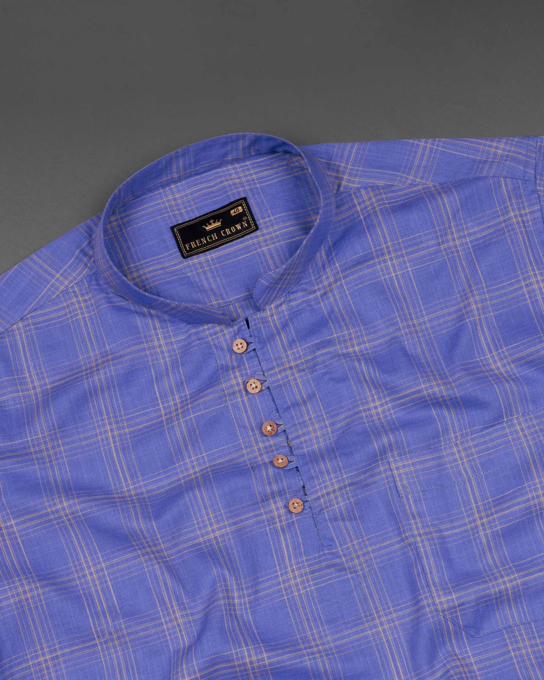 Linen scrampi checkered shirt
