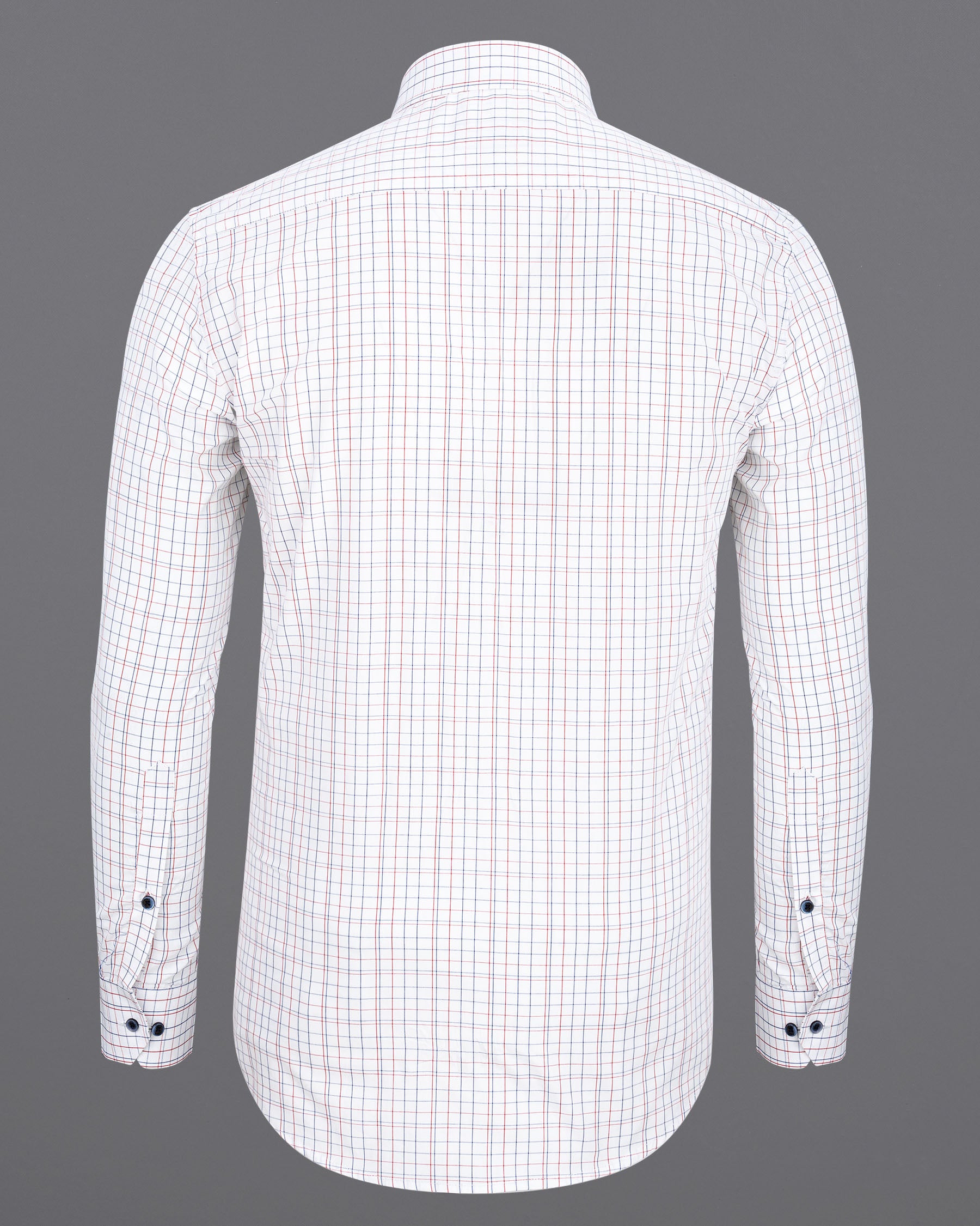 Bright White Checkered Premium Cotton Shirt