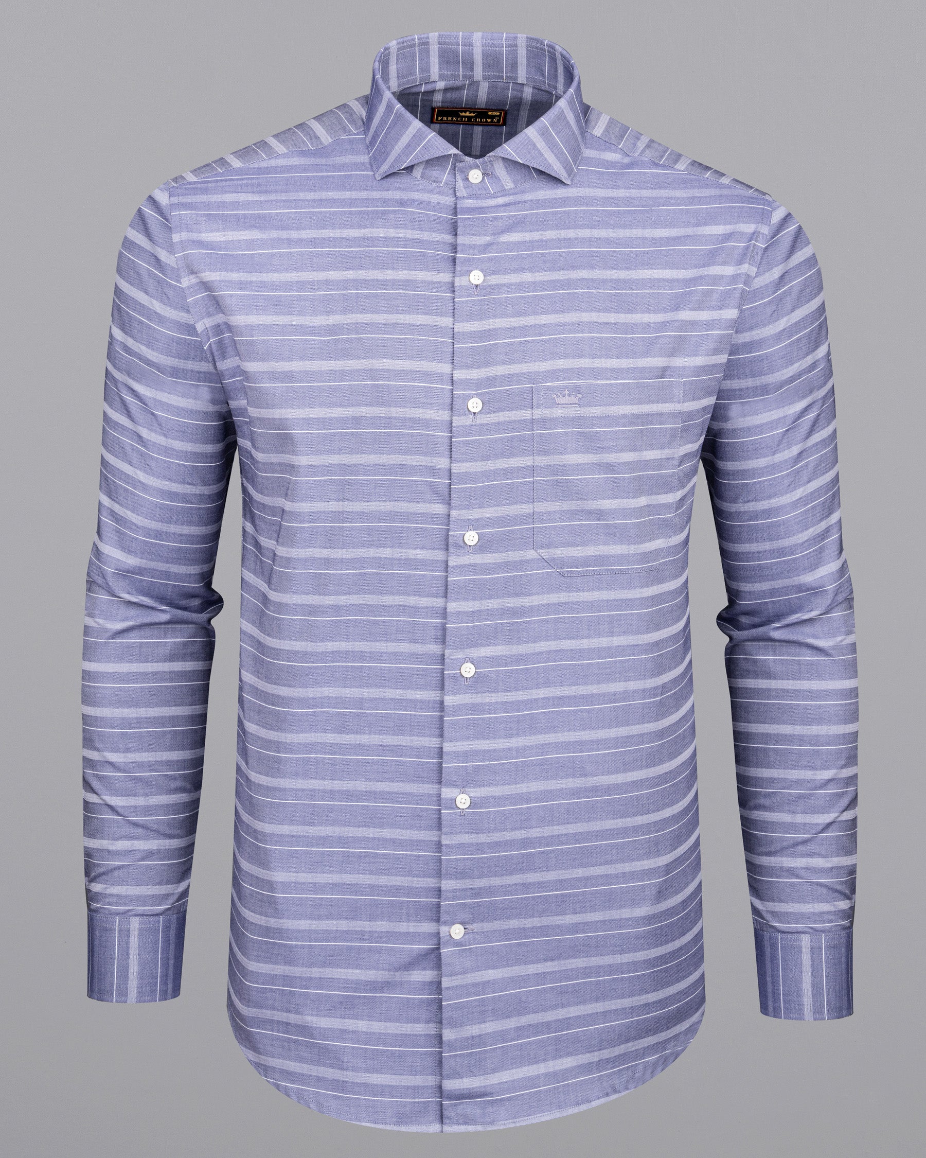 Amethyst Smoke Striped Dobby Textured Premium Giza Cotton Shirt
