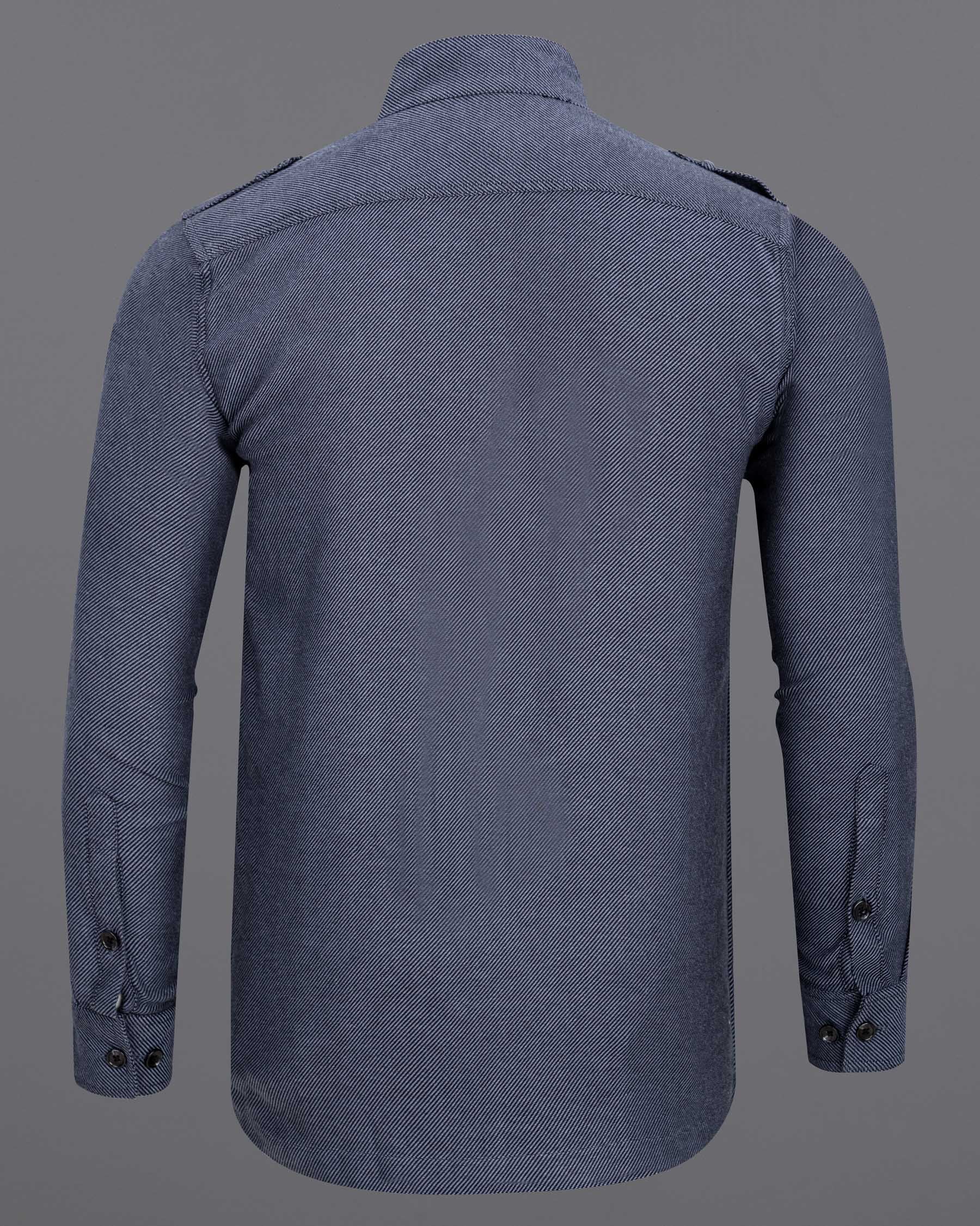 Waikawa Grey Zipper Closure Heavyweight Jacquard Textured Shirt 6666-38,6666-H-38,6666-39,6666-H-39,6666-40,6666-H-40,6666-42,6666-H-42,6666-44,6666-H-44,6666-46,6666-H-46,6666-48,6666-H-48,6666-50,6666-H-50,6666-52,6666-H-52