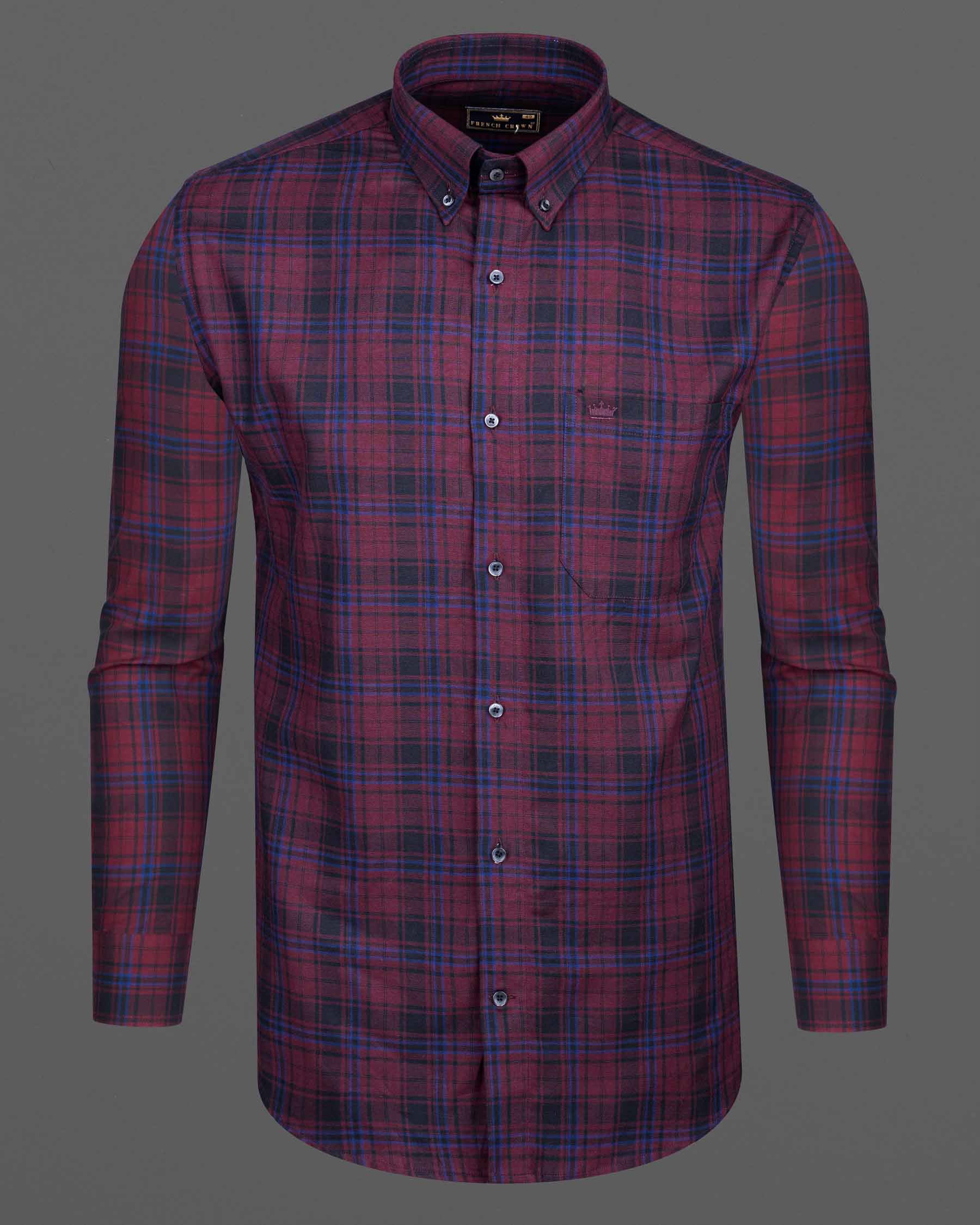 Tawny Port  Twill Plaid Premium Cotton Shirt