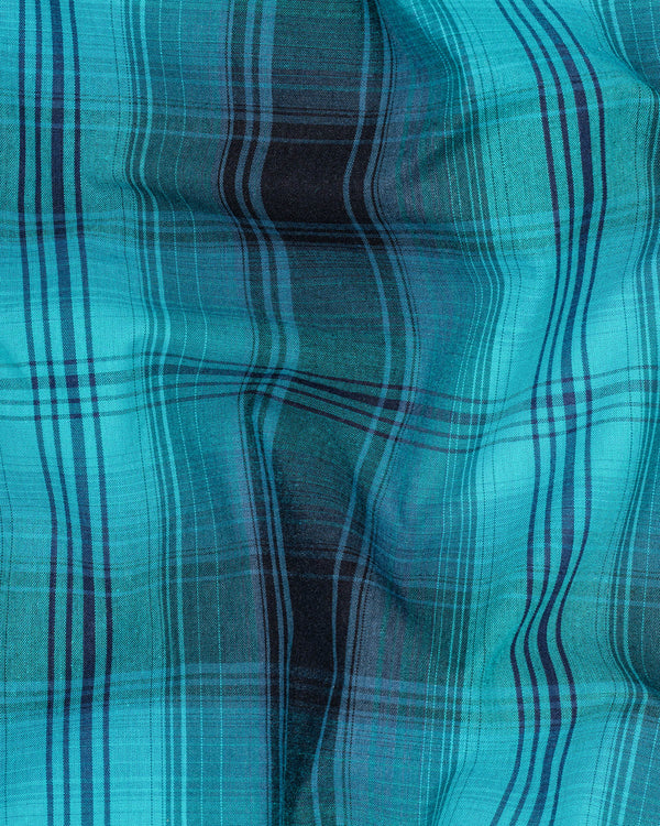 Turquoise and Rhino Blue Plaid Premium Cotton Shirt 6678,6679-BD-H-38,6679-BD-39,6679-BD-H-39,6679-BD-40,6679-BD-H-40,6679-BD-42,6679-BD-H-42,6679-BD-44,6679-BD-H-44,6679-BD-46,6679-BD-H-46,6679-BD-48,6679-BD-H-48,6679-BD-50,6679-BD-H-50,6679-BD-52,6679-BD-H-52