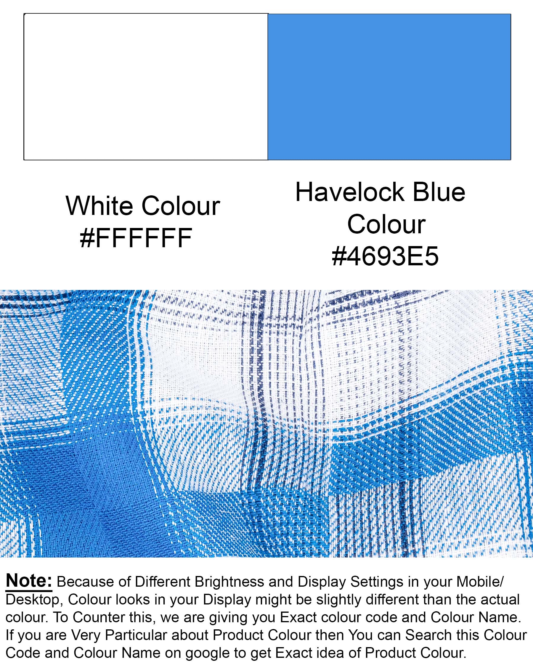 Bright White and Havelock Blue Plaid Twill Textured Premium Cotton Shirt 6679-BD-38,6679-BD-H-38,6679-BD-39,6679-BD-H-39,6679-BD-40,6679-BD-H-40,6679-BD-42,6679-BD-H-42,6679-BD-44,6679-BD-H-44,6679-BD-46,6679-BD-H-46,6679-BD-48,6679-BD-H-48,6679-BD-50,6679-BD-H-50,6679-BD-52,6679-BD-H-52