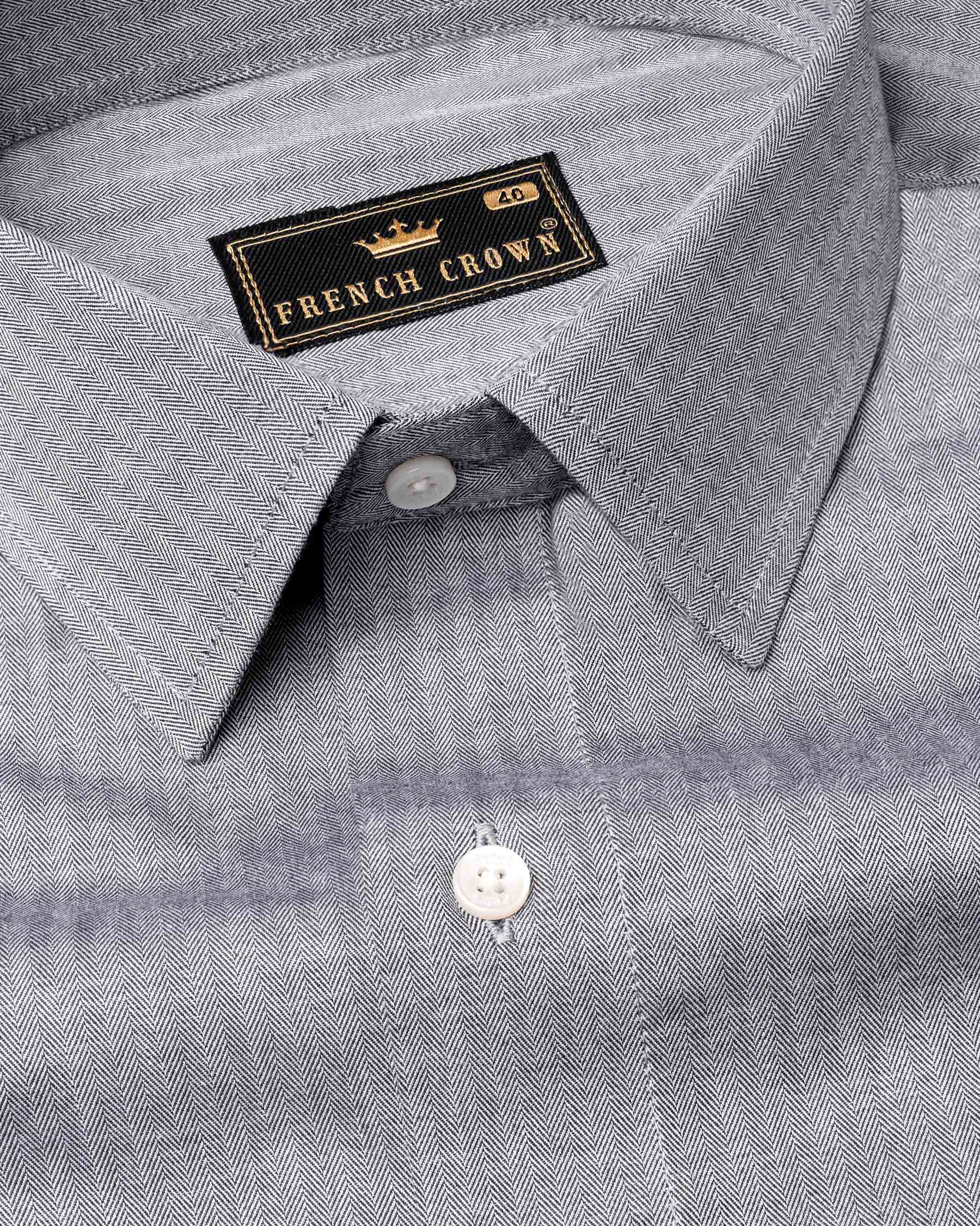 French Gray Striped Herringbone Shirt 6688-38,6688-38,6688-39,6688-39,6688-40,6688-40,6688-42,6688-42,6688-44,6688-44,6688-46,6688-46,6688-48,6688-48,6688-50,6688-50,6688-52,6688-52