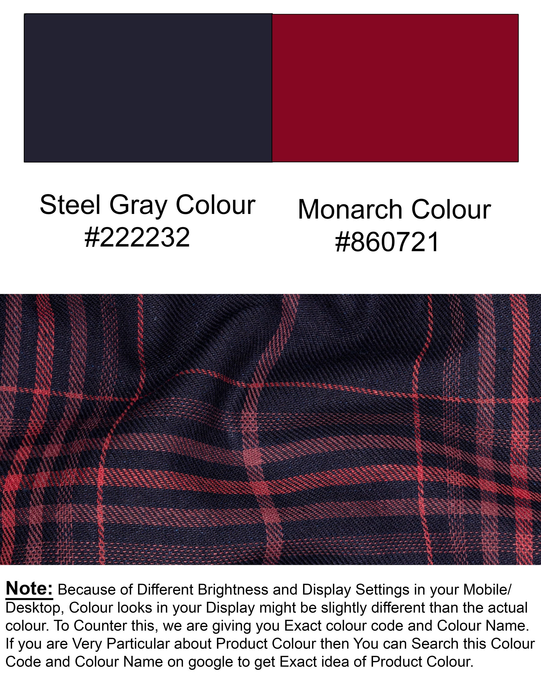 Steel Gray and Monarch Red Plaid Twill Textured Premium Cotton Shirt 6704-BD-38, 6704-BD-H-38, 6704-BD-39, 6704-BD-H-39, 6704-BD-40, 6704-BD-H-40, 6704-BD-42, 6704-BD-H-42, 6704-BD-44, 6704-BD-H-44, 6704-BD-46, 6704-BD-H-46, 6704-BD-48, 6704-BD-H-48, 6704-BD-50, 6704-BD-H-50, 6704-BD-52, 6704-BD-H-52