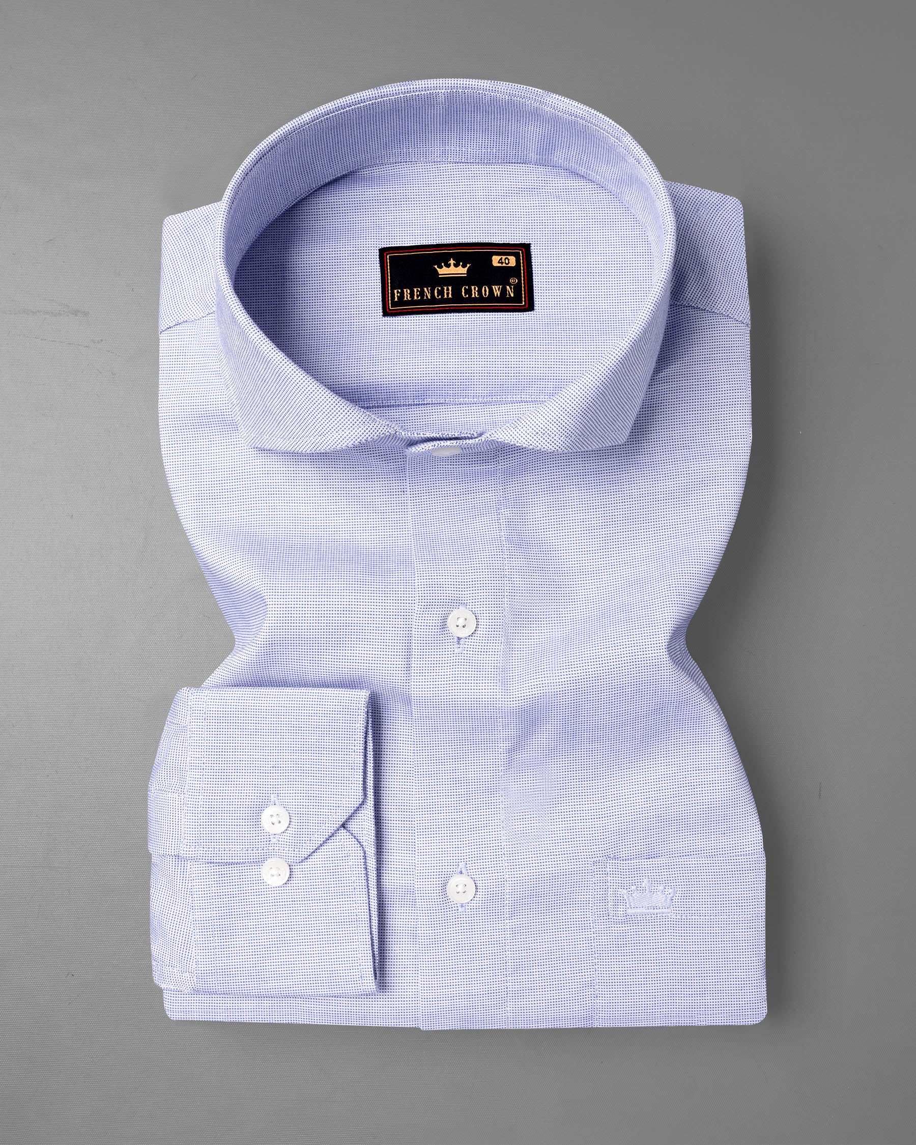 Moon Ranker Blue Formal Textured Premium Cotton Shirt For Men ...