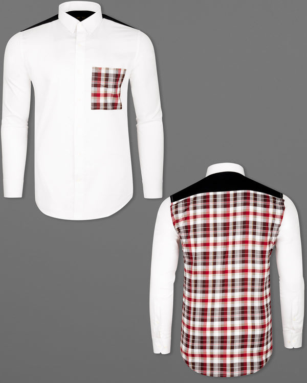 Bright White with Checkered Pocket Super Soft Premium Cotton Shirt 6732-D20-38,6732-D20-38,6732-D20-39,6732-D20-39,6732-D20-40,6732-D20-40,6732-D20-42,6732-D20-42,6732-D20-44,6732-D20-44,6732-D20-46,6732-D20-46,6732-D20-48,6732-D20-48,6732-D20-50,6732-D20-50,6732-D20-52,6732-D20-52