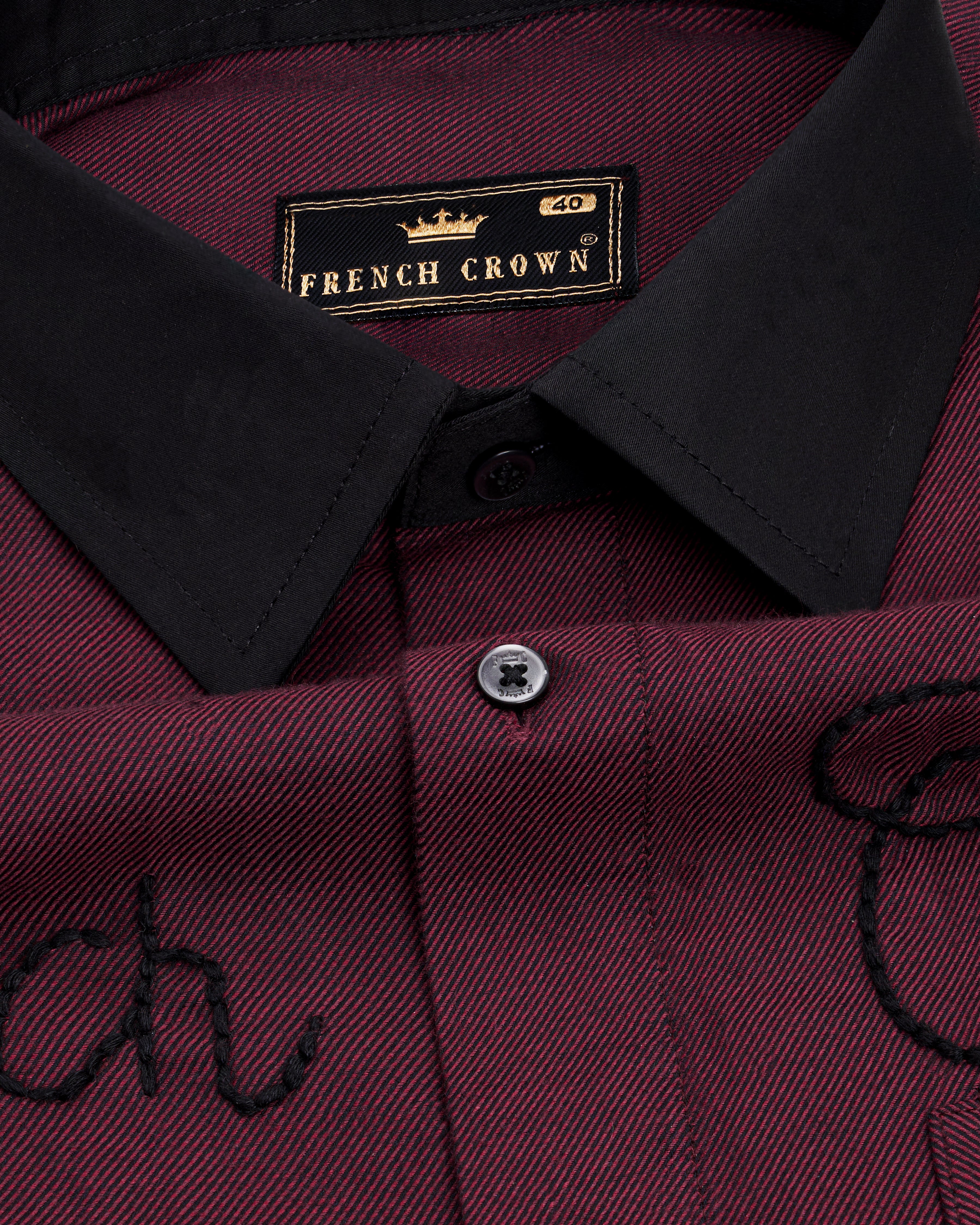 Bistre Maroon Hand Embroidered Twill Premium Cotton Signature Designer Shirt 6754-BCC-BLK-EH089-38, 6754-BCC-BLK-EH089-H-38, 6754-BCC-BLK-EH089-39, 6754-BCC-BLK-EH089-H-39, 6754-BCC-BLK-EH089-40, 6754-BCC-BLK-EH089-H-40, 6754-BCC-BLK-EH089-42, 6754-BCC-BLK-EH089-H-42, 6754-BCC-BLK-EH089-44, 6754-BCC-BLK-EH089-H-44, 6754-BCC-BLK-EH089-46, 6754-BCC-BLK-EH089-H-46, 6754-BCC-BLK-EH089-48, 6754-BCC-BLK-EH089-H-48, 6754-BCC-BLK-EH089-50, 6754-BCC-BLK-EH089-H-50, 6754-BCC-BLK-EH089-52, 6754-BCC-BLK-EH089-H-52