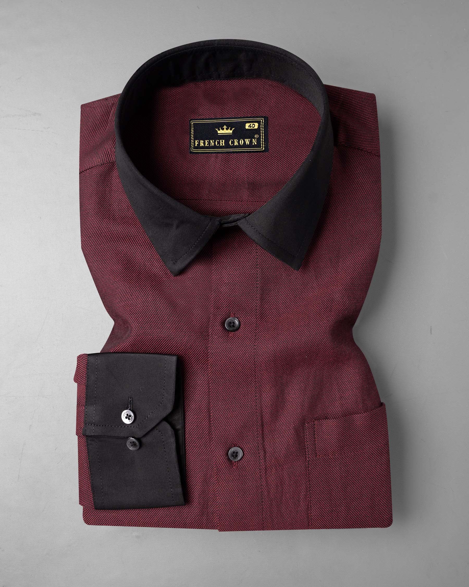 Wine Red With Black Collar and Cuffs Twill Premium Cotton Shirt 6754-BCC-BLK-38,6754-BCC-BLK-38,6754-BCC-BLK-39,6754-BCC-BLK-39,6754-BCC-BLK-40,6754-BCC-BLK-40,6754-BCC-BLK-42,6754-BCC-BLK-42,6754-BCC-BLK-44,6754-BCC-BLK-44,6754-BCC-BLK-46,6754-BCC-BLK-46,6754-BCC-BLK-48,6754-BCC-BLK-48,6754-BCC-BLK-50,6754-BCC-BLK-50,6754-BCC-BLK-52,6754-BCC-BLK-52