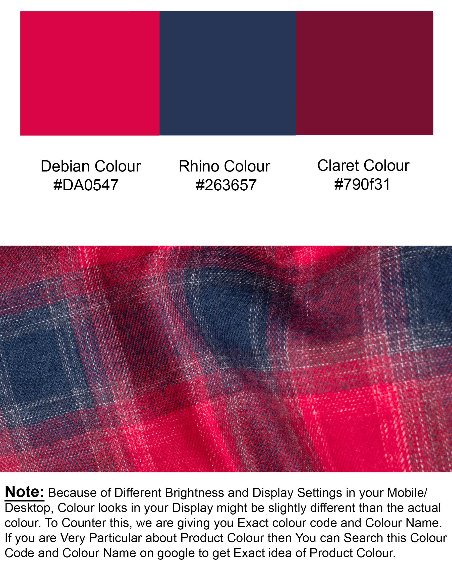 Debian Red with Rhino Blue Checkered Flannel Shirt