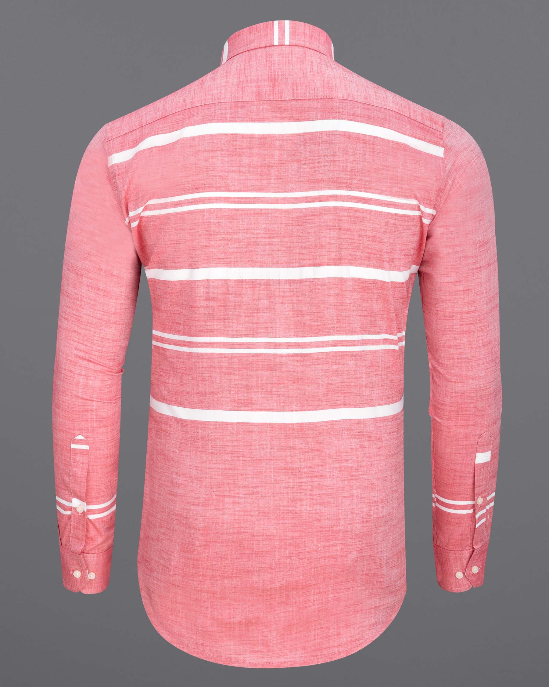 Salmon Pink and white Striped Chambray Shirt 6767-BD-38,6767-BD-38,6767-BD-39,6767-BD-39,6767-BD-40,6767-BD-40,6767-BD-42,6767-BD-42,6767-BD-44,6767-BD-44,6767-BD-46,6767-BD-46,6767-BD-48,6767-BD-48,6767-BD-50,6767-BD-50,6767-BD-52,6767-BD-52