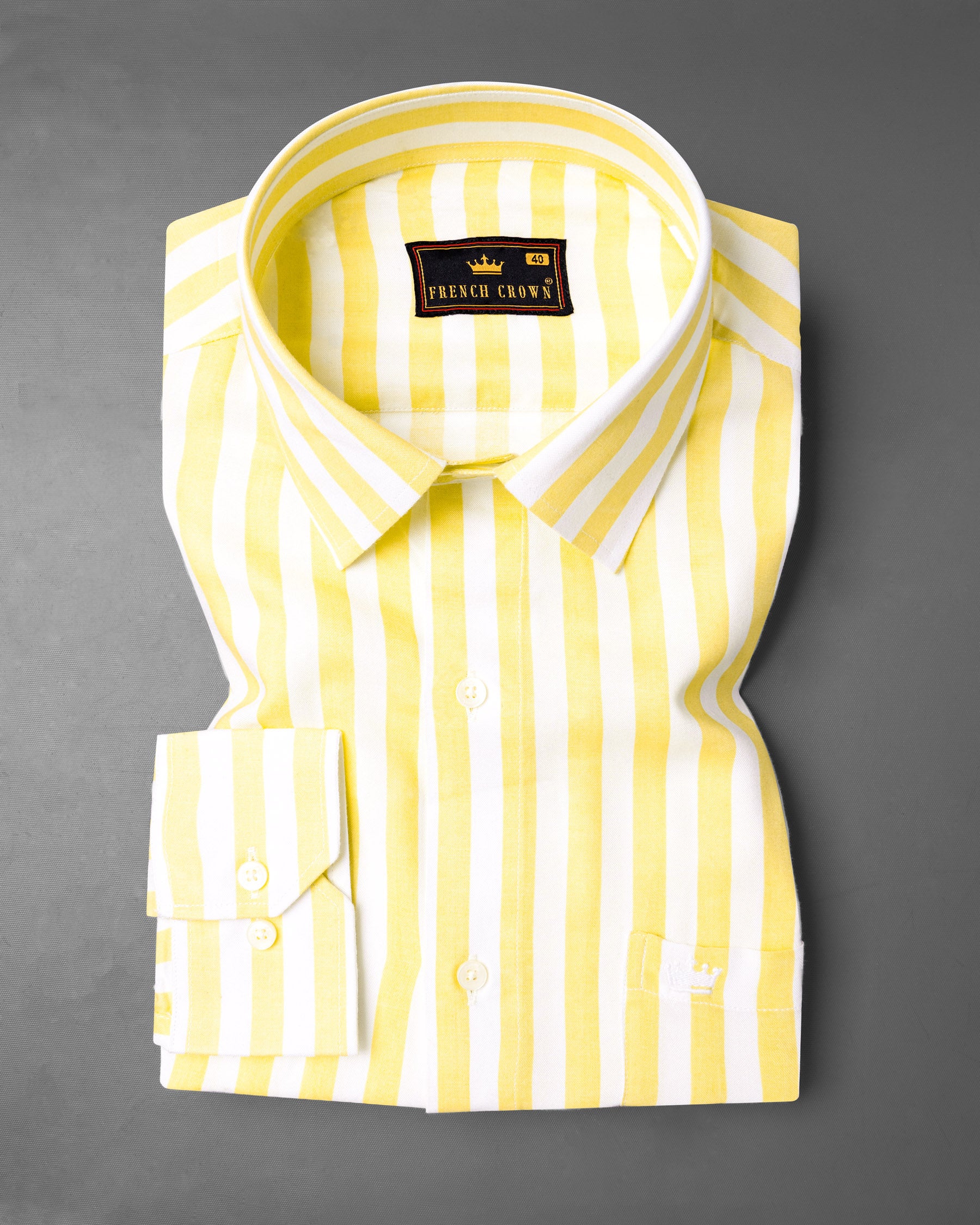 Colonial Yellow and Bright White Striped Premium Tencel Shirt 6774-38,6774-38,6774-39,6774-39,6774-40,6774-40,6774-42,6774-42,6774-44,6774-44,6774-46,6774-46,6774-48,6774-48,6774-50,6774-50,6774-52,6774-52