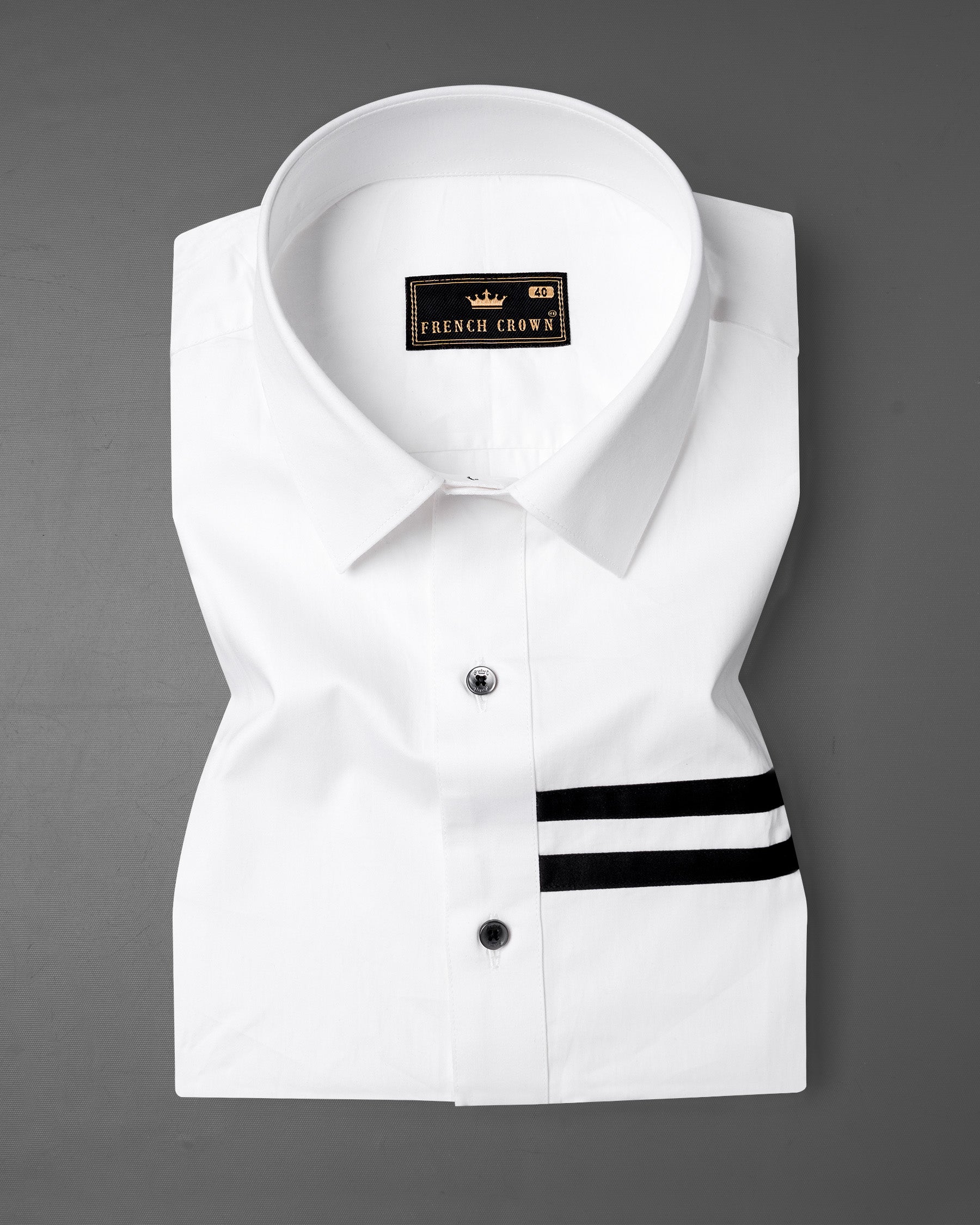 Bright White Subtle Sheen with Black Half Striped Super Soft Premium Cotton Designer Shirt 6824-BLK-P306-SS-38, 6824-BLK-P306-SS-39, 6824-BLK-P306-SS-40, 6824-BLK-P306-SS-42, 6824-BLK-P306-SS-44, 6824-BLK-P306-SS-46, 6824-BLK-P306-SS-48, 6824-BLK-P306-SS-50, 6824-BLK-P306-SS-52