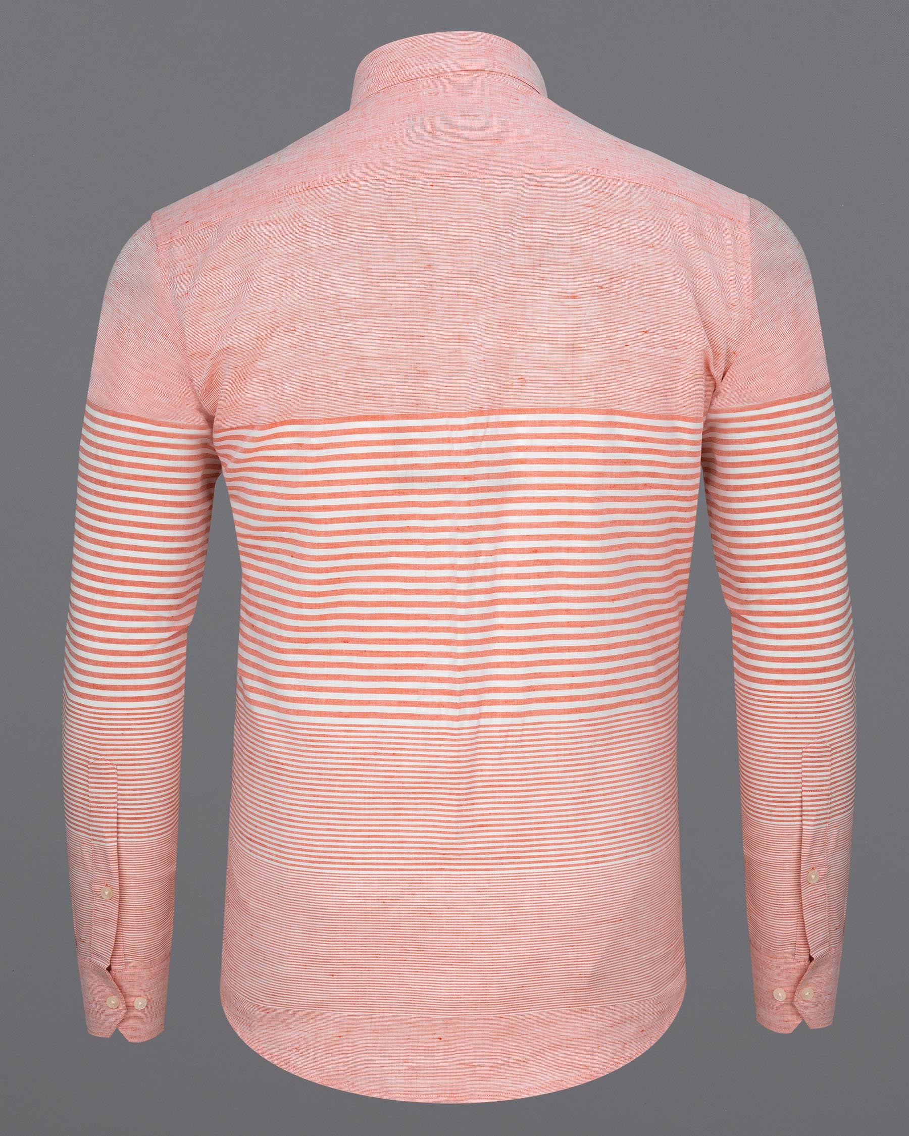 Blush Peach and White Striped Luxurious Linen Shirt  6837-38,6837-38,6837-39,6837-39,6837-40,6837-40,6837-42,6837-42,6837-44,6837-44,6837-46,6837-46,6837-48,6837-48,6837-50,6837-50,6837-52,6837-52