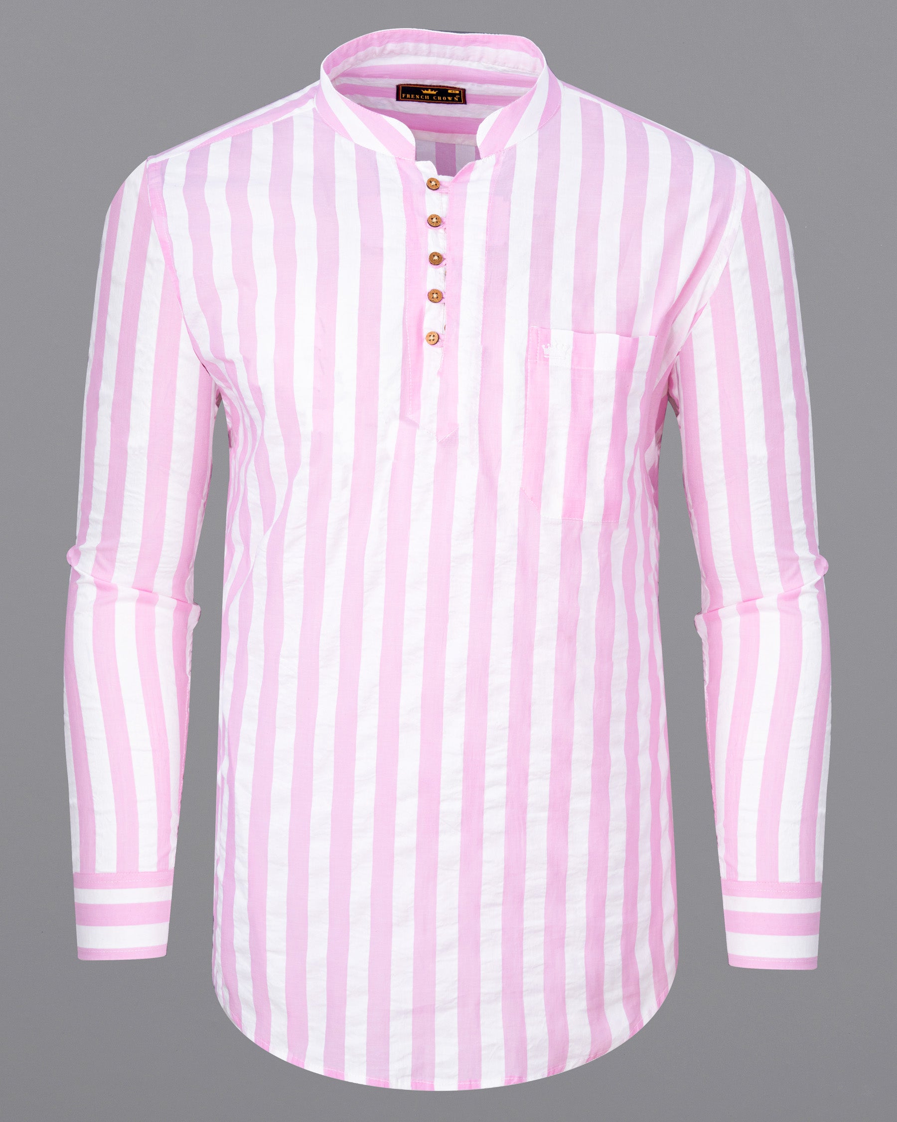 Bright White and Cherub Pink Striped Premium Cotton Kurta Shirt 6839-KS-38,6839-KS-38,6839-KS-39,6839-KS-39,6839-KS-40,6839-KS-40,6839-KS-42,6839-KS-42,6839-KS-44,6839-KS-44,6839-KS-46,6839-KS-46,6839-KS-48,6839-KS-48,6839-KS-50,6839-KS-50,6839-KS-52,6839-KS-52