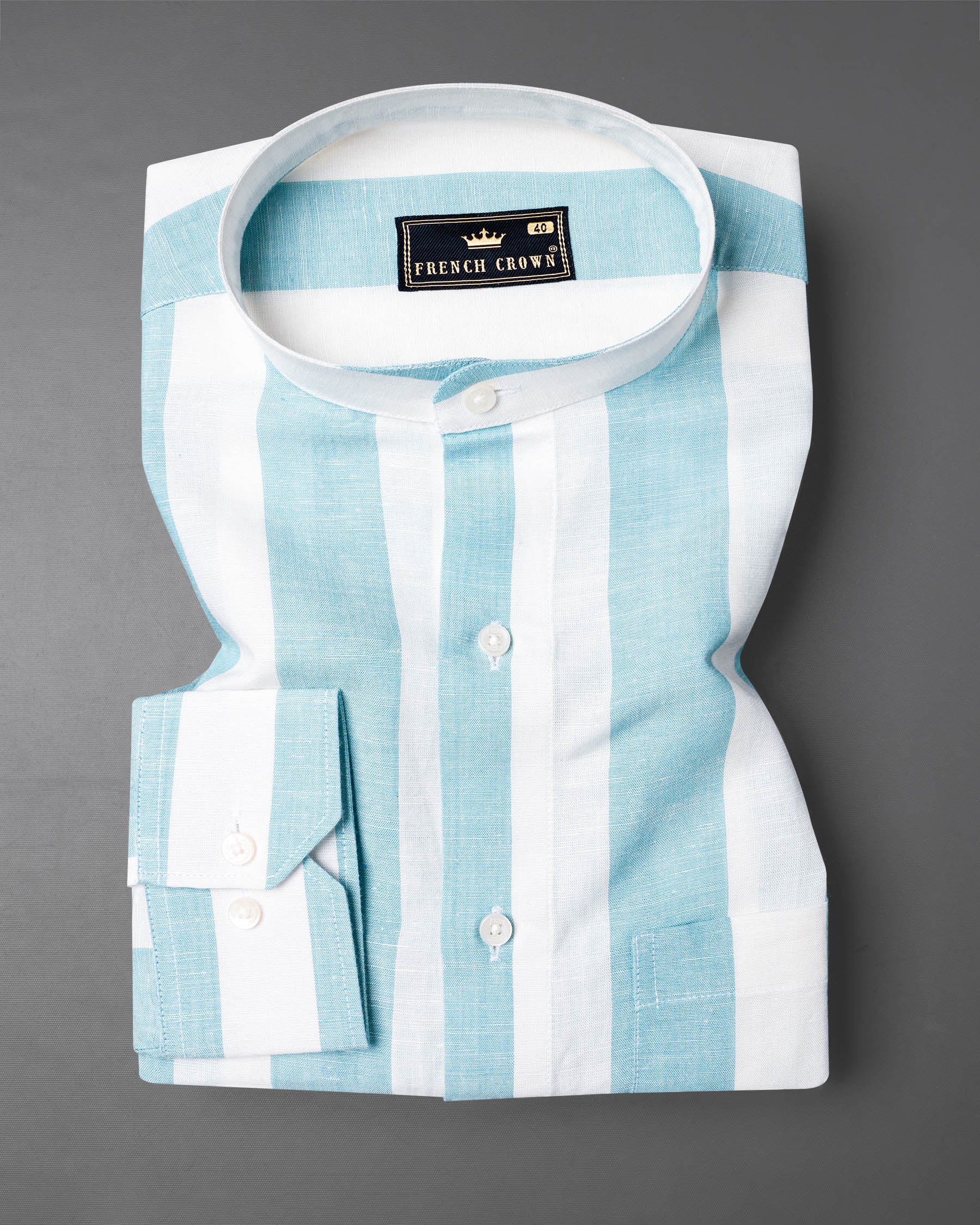 Jet Stream and White Broad Striped Luxurious Linen Shirt 6840-M-38,6840-M-38,6840-M-39,6840-M-39,6840-M-40,6840-M-40,6840-M-42,6840-M-42,6840-M-44,6840-M-44,6840-M-46,6840-M-46,6840-M-48,6840-M-48,6840-M-50,6840-M-50,6840-M-52,6840-M-52