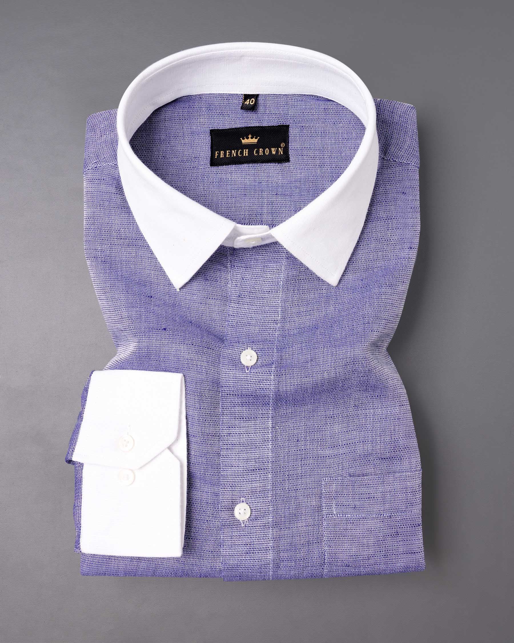 Deluge Blue with White Collar Luxurious Linen Shirt 6862-WCC-38,6862-WCC-38,6862-WCC-39,6862-WCC-39,6862-WCC-40,6862-WCC-40,6862-WCC-42,6862-WCC-42,6862-WCC-44,6862-WCC-44,6862-WCC-46,6862-WCC-46,6862-WCC-48,6862-WCC-48,6862-WCC-50,6862-WCC-50,6862-WCC-52,6862-WCC-52
