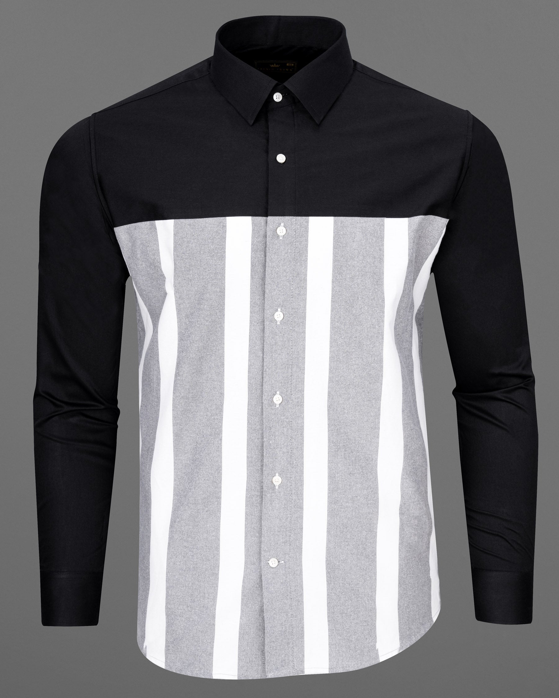 Jade Black and Languid Gray Striped Super Soft Premium Cotton Shirt  6864-P125-38,6864-P125-38,6864-P125-39,6864-P125-39,6864-P125-40,6864-P125-40,6864-P125-42,6864-P125-42,6864-P125-44,6864-P125-44,6864-P125-46,6864-P125-46,6864-P125-48,6864-P125-48,6864-P125-50,6864-P125-50,6864-P125-52,6864-P125-52