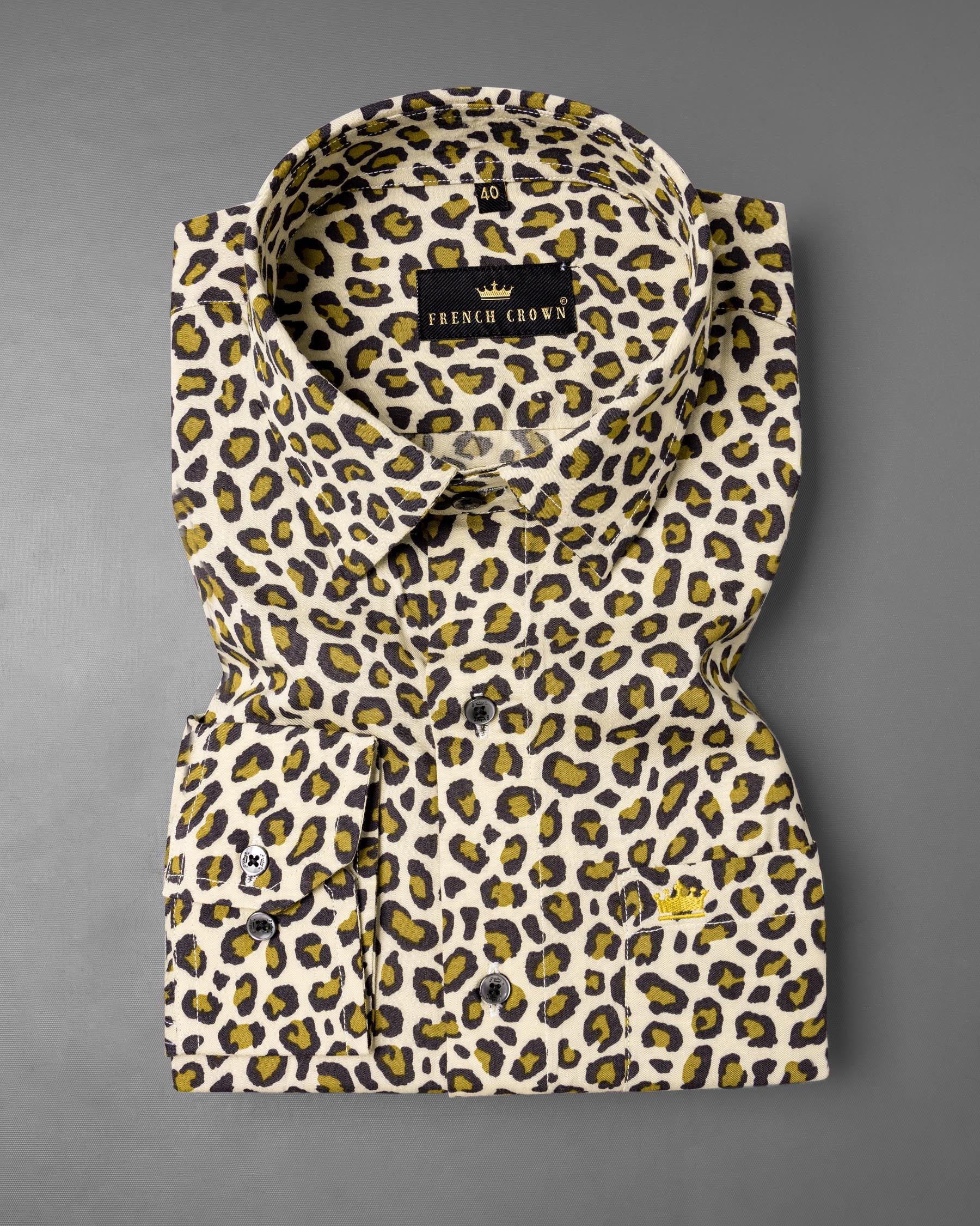 Pot Pourri Leopard Printed Premium Tencel Shirt 6868-BLK-38,6868-BLK-38,6868-BLK-39,6868-BLK-39,6868-BLK-40,6868-BLK-40,6868-BLK-42,6868-BLK-42,6868-BLK-44,6868-BLK-44,6868-BLK-46,6868-BLK-46,6868-BLK-48,6868-BLK-48,6868-BLK-50,6868-BLK-50,6868-BLK-52,6868-BLK-52