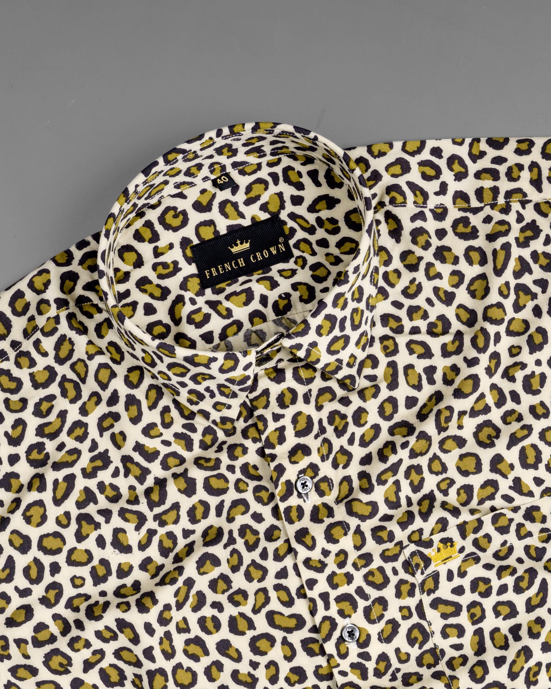 Pot Pourri Leopard Printed Premium Tencel Shirt 6868-BLK-38,6868-BLK-38,6868-BLK-39,6868-BLK-39,6868-BLK-40,6868-BLK-40,6868-BLK-42,6868-BLK-42,6868-BLK-44,6868-BLK-44,6868-BLK-46,6868-BLK-46,6868-BLK-48,6868-BLK-48,6868-BLK-50,6868-BLK-50,6868-BLK-52,6868-BLK-52