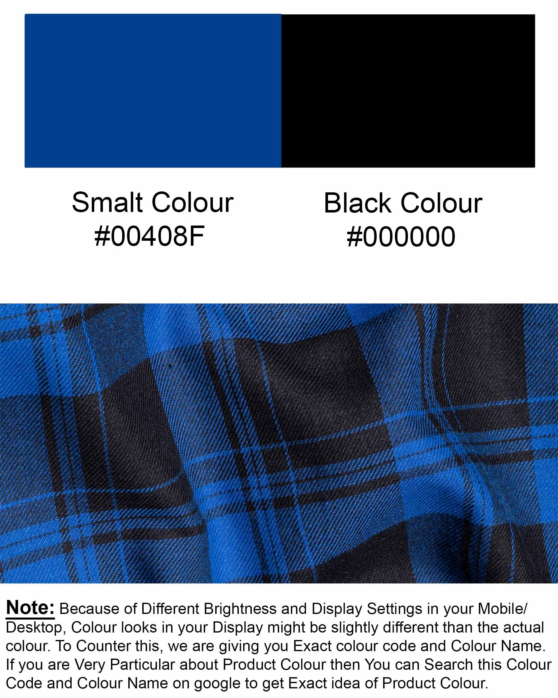 Smalt Blue and Black Plaid Twill Premium Cotton Kurta Shirt 6890-KS-38,6890-KS-38,6890-KS-39,6890-KS-39,6890-KS-40,6890-KS-40,6890-KS-42,6890-KS-42,6890-KS-44,6890-KS-44,6890-KS-46,6890-KS-46,6890-KS-48,6890-KS-48,6890-KS-50,6890-KS-50,6890-KS-52,6890-KS-52
