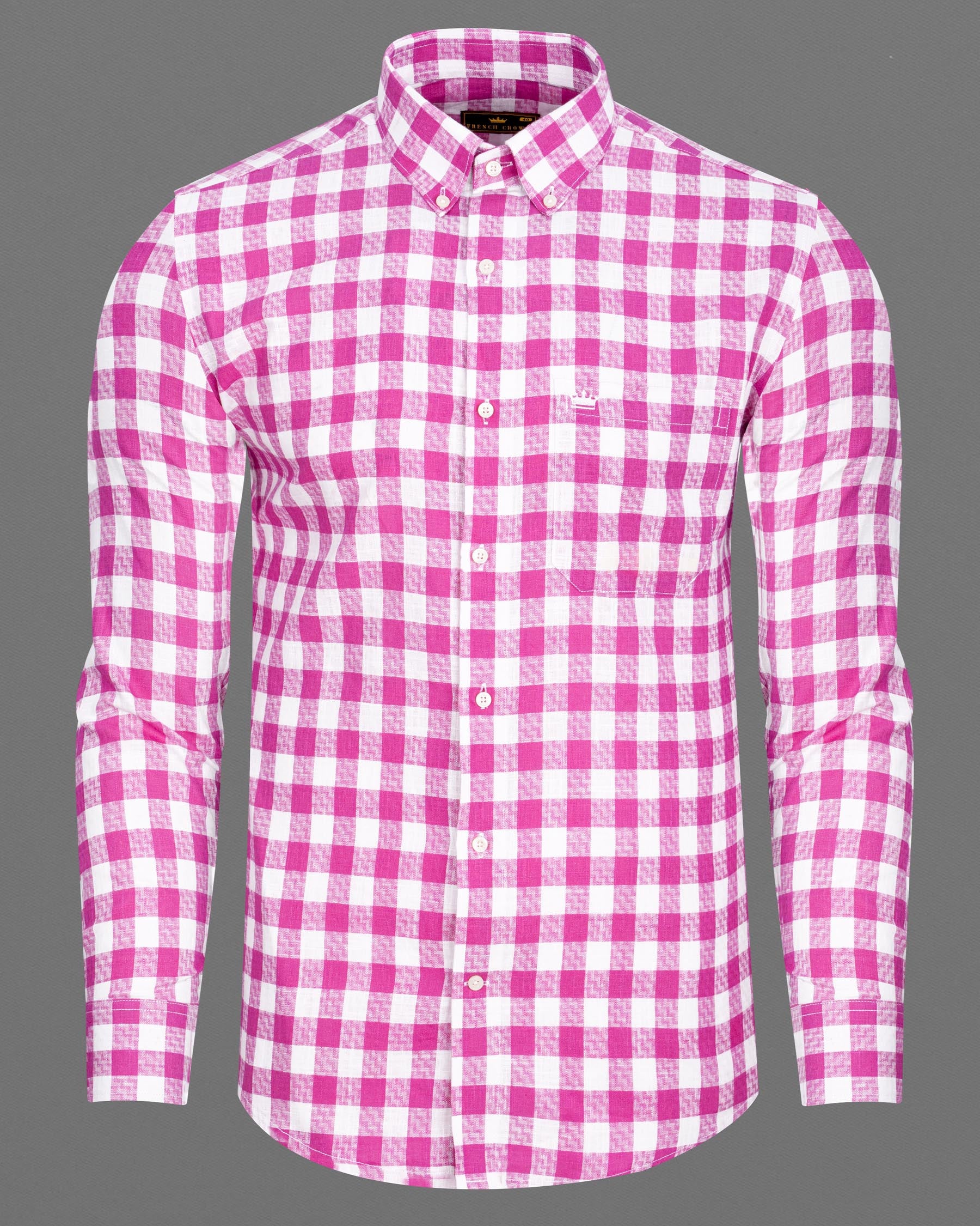 Bright White and Cerise Pink Plaid Twill Premium Cotton Shirt 6927-BD-38,6927-BD-38,6927-BD-39,6927-BD-39,6927-BD-40,6927-BD-40,6927-BD-42,6927-BD-42,6927-BD-44,6927-BD-44,6927-BD-46,6927-BD-46,6927-BD-48,6927-BD-48,6927-BD-50,6927-BD-50,6927-BD-52,6927-BD-52