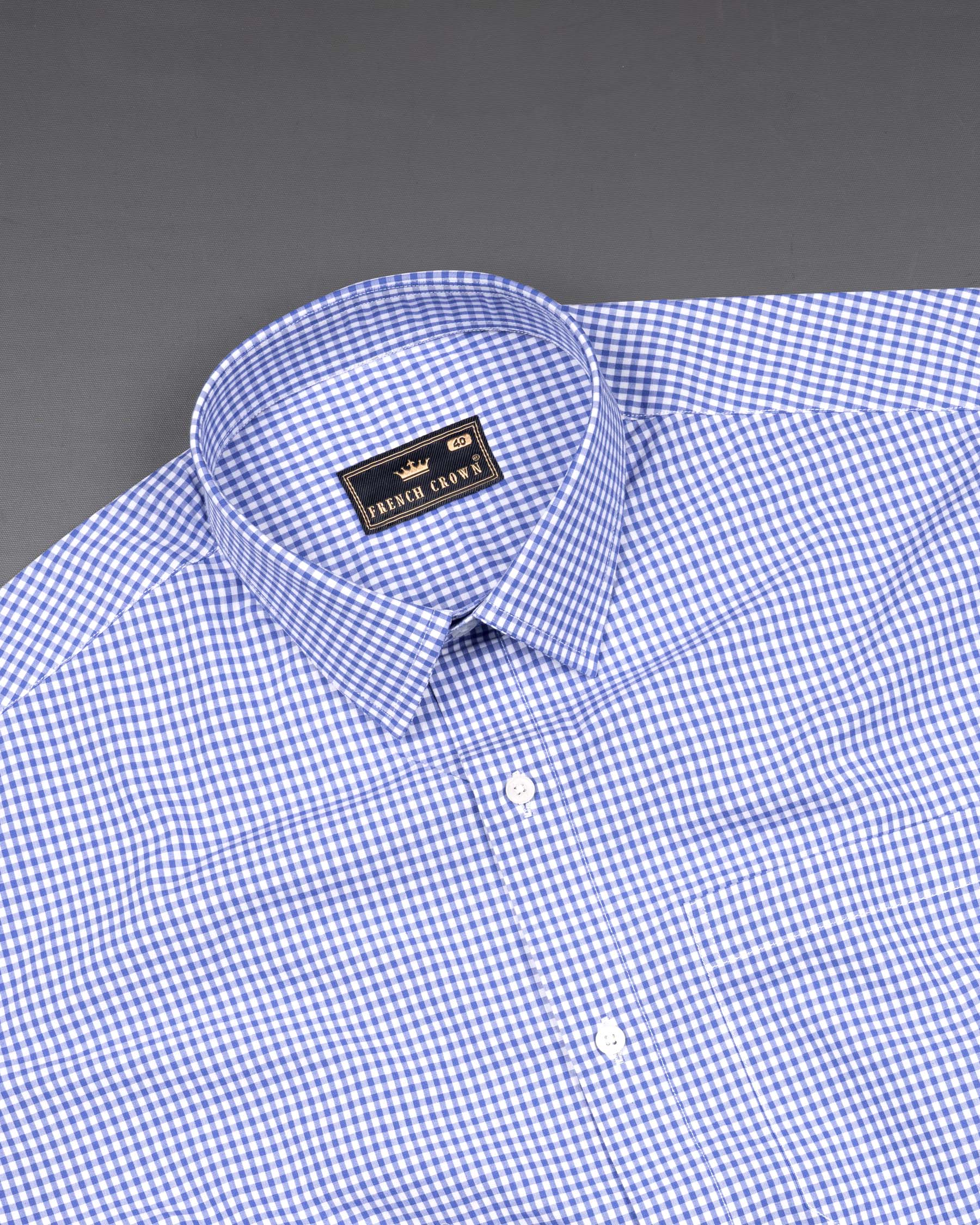 Portage Blue Checkered Premium Cotton Shirt 6934-38,6934-38,6934-39,6934-39,6934-40,6934-40,6934-42,6934-42,6934-44,6934-44,6934-46,6934-46,6934-48,6934-48,6934-50,6934-50,6934-52,6934-52