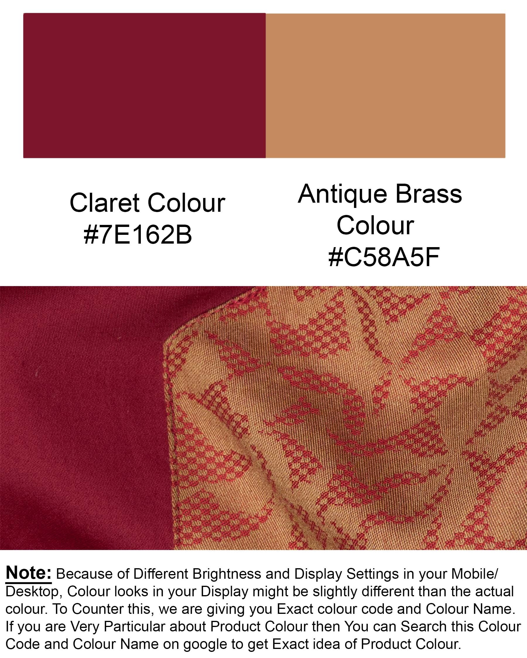 Claret Red with Antique Brass Super Soft Premium Cotton Designer Shirt 6942-P138-38,6942-P138-38,6942-P138-39,6942-P138-39,6942-P138-40,6942-P138-40,6942-P138-42,6942-P138-42,6942-P138-44,6942-P138-44,6942-P138-46,6942-P138-46,6942-P138-48,6942-P138-48,6942-P138-50,6942-P138-50,6942-P138-52,6942-P138-52
