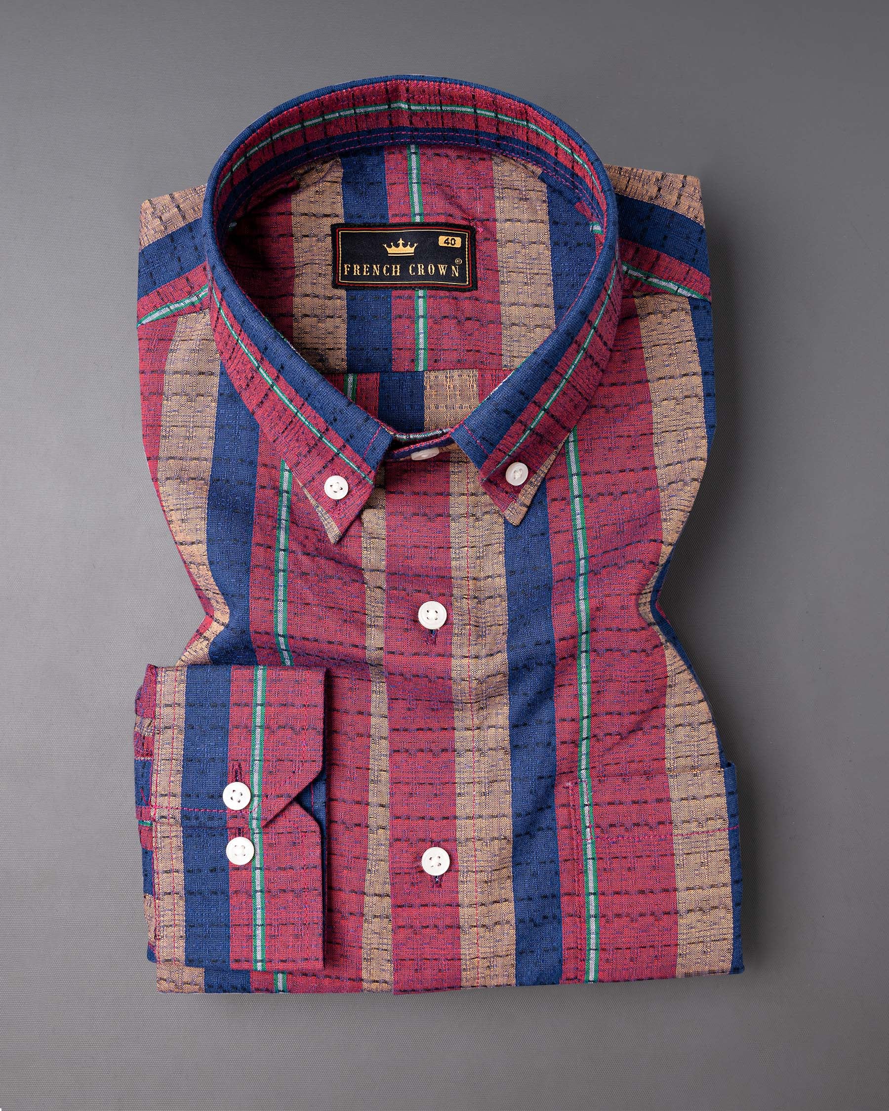 Hibiscus Red and Twilight Blue Striped Dobby Textured Premium Cotton Shirt 6989-BD-38, 6989-BD-H-38, 6989-BD-39, 6989-BD-H-39, 6989-BD-40, 6989-BD-H-40, 6989-BD-42, 6989-BD-H-42, 6989-BD-44, 6989-BD-H-44, 6989-BD-46, 6989-BD-H-46, 6989-BD-48, 6989-BD-H-48, 6989-BD-50, 6989-BD-H-50, 6989-BD-52, 6989-BD-H-52