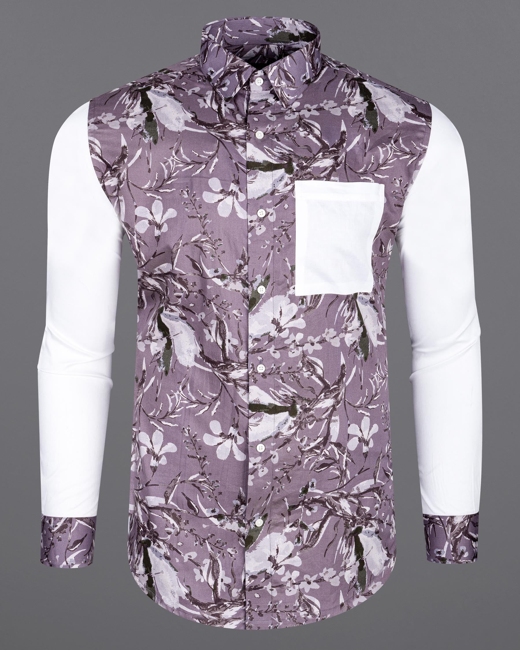 White and Bouquet Purple Floral Print Super Soft Premium Cotton designer Shirt 6991-P138-38,6991-P138-38,6991-P138-39,6991-P138-39,6991-P138-40,6991-P138-40,6991-P138-42,6991-P138-42,6991-P138-44,6991-P138-44,6991-P138-46,6991-P138-46,6991-P138-48,6991-P138-48,6991-P138-50,6991-P138-50,6991-P138-52,6991-P138-52
