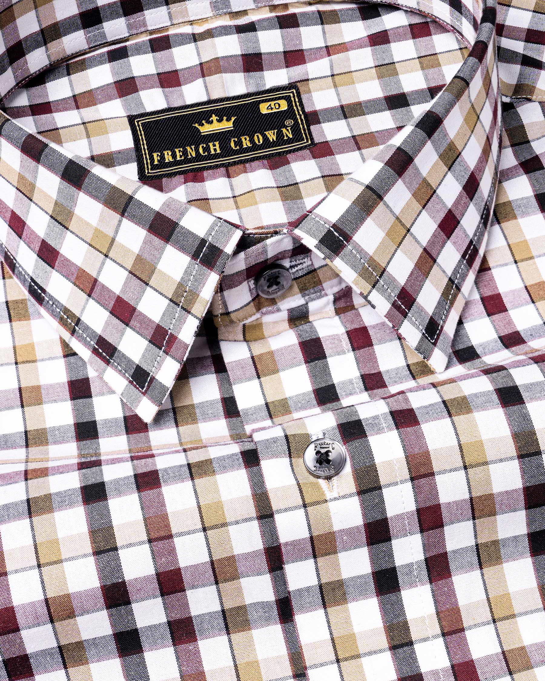 Bright White with Heathered Brown and Black Checkered Premium Cotton Shirt 7004-BLK-38,7004-BLK-38,7004-BLK-39,7004-BLK-39,7004-BLK-40,7004-BLK-40,7004-BLK-42,7004-BLK-42,7004-BLK-44,7004-BLK-44,7004-BLK-46,7004-BLK-46,7004-BLK-48,7004-BLK-48,7004-BLK-50,7004-BLK-50,7004-BLK-52,7004-BLK-52