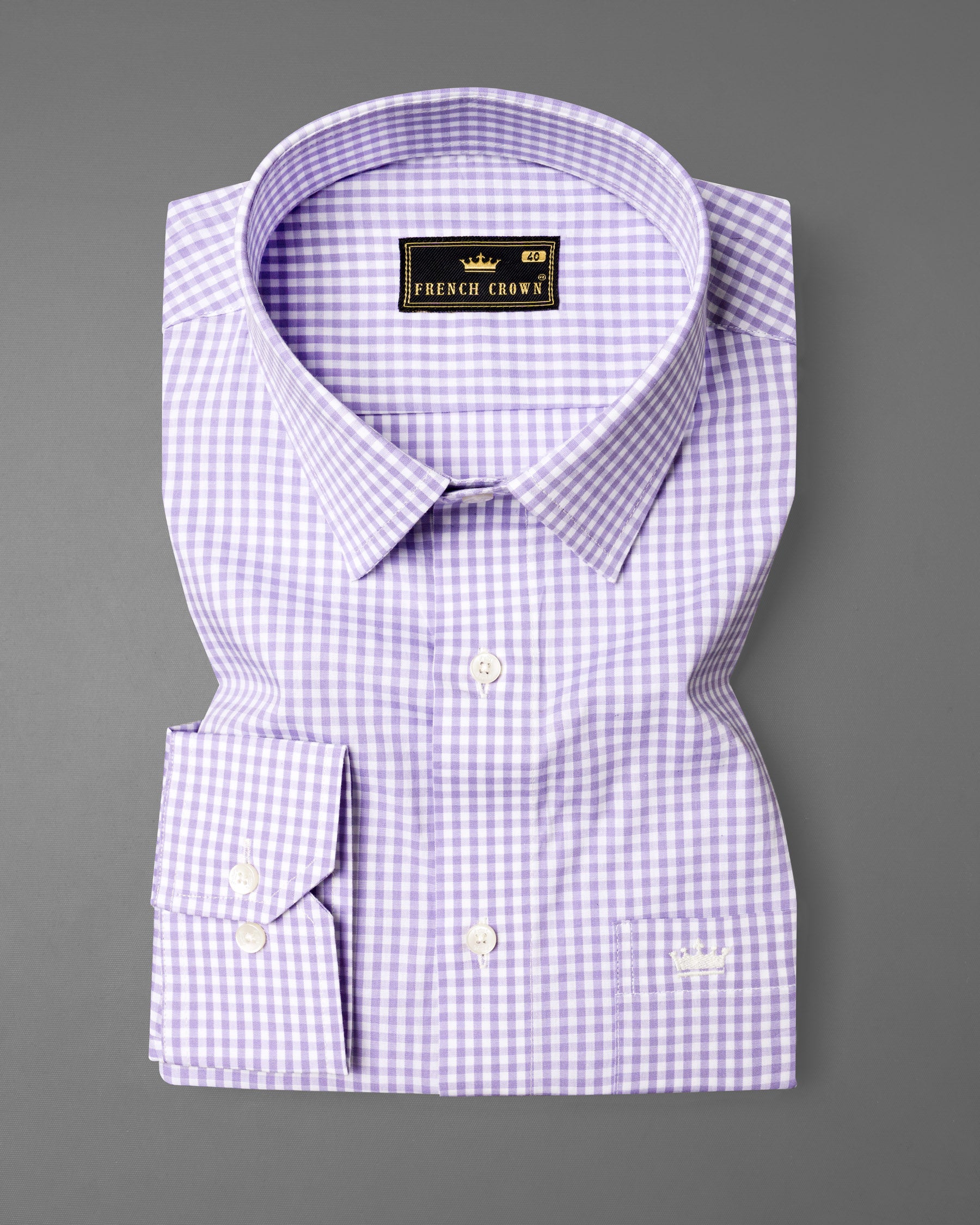 Thistle Lilac Checked Premium Cotton Shirt 7019-38, 7019-H-38, 7019-39, 7019-H-39, 7019-40, 7019-H-40, 7019-42, 7019-H-42, 7019-44, 7019-H-44, 7019-46, 7019-H-46, 7019-48, 7019-H-48, 7019-50, 7019-H-50, 7019-52, 7019-H-52